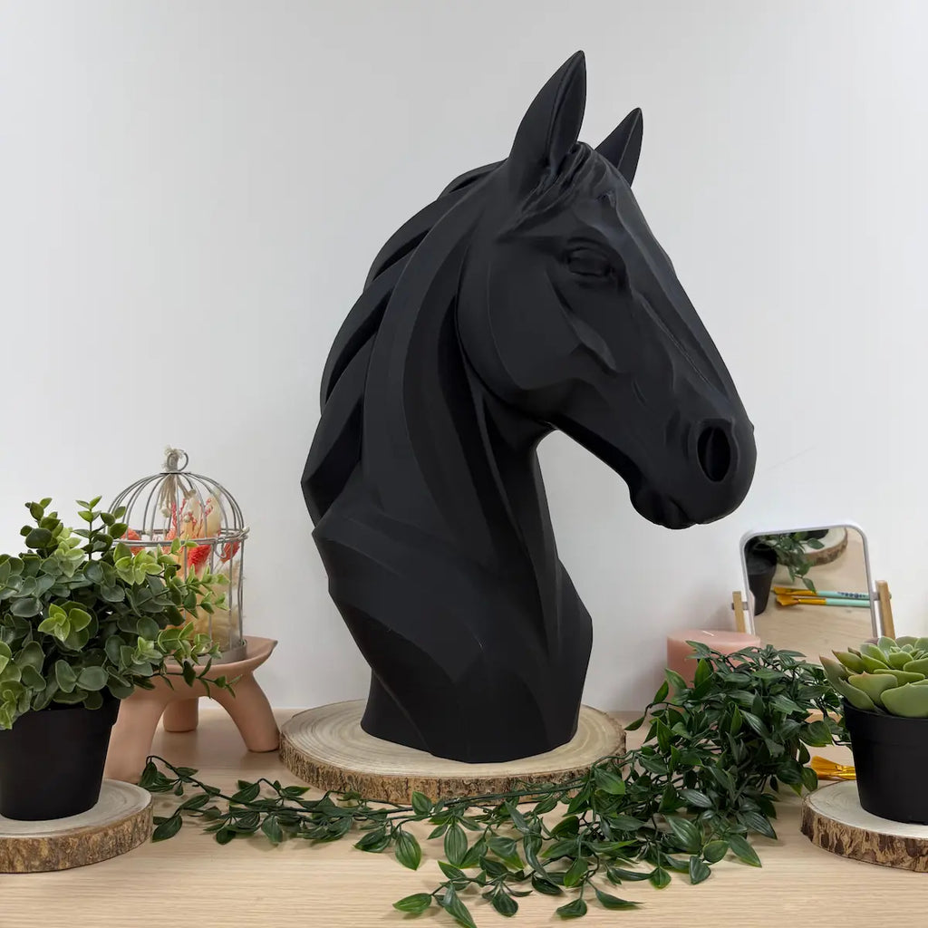 Tête de cheval imprimée en 3D | Figurine 3D - POMM Créations