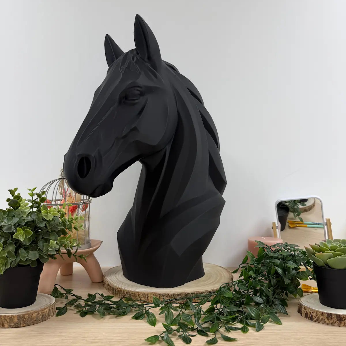 Tête de cheval imprimée en 3D | Figurine 3D - POMM Créations