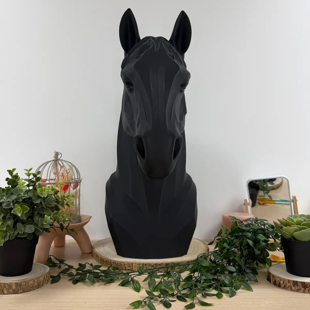 Tête de cheval imprimée en 3D | Figurine 3D - POMM Créations