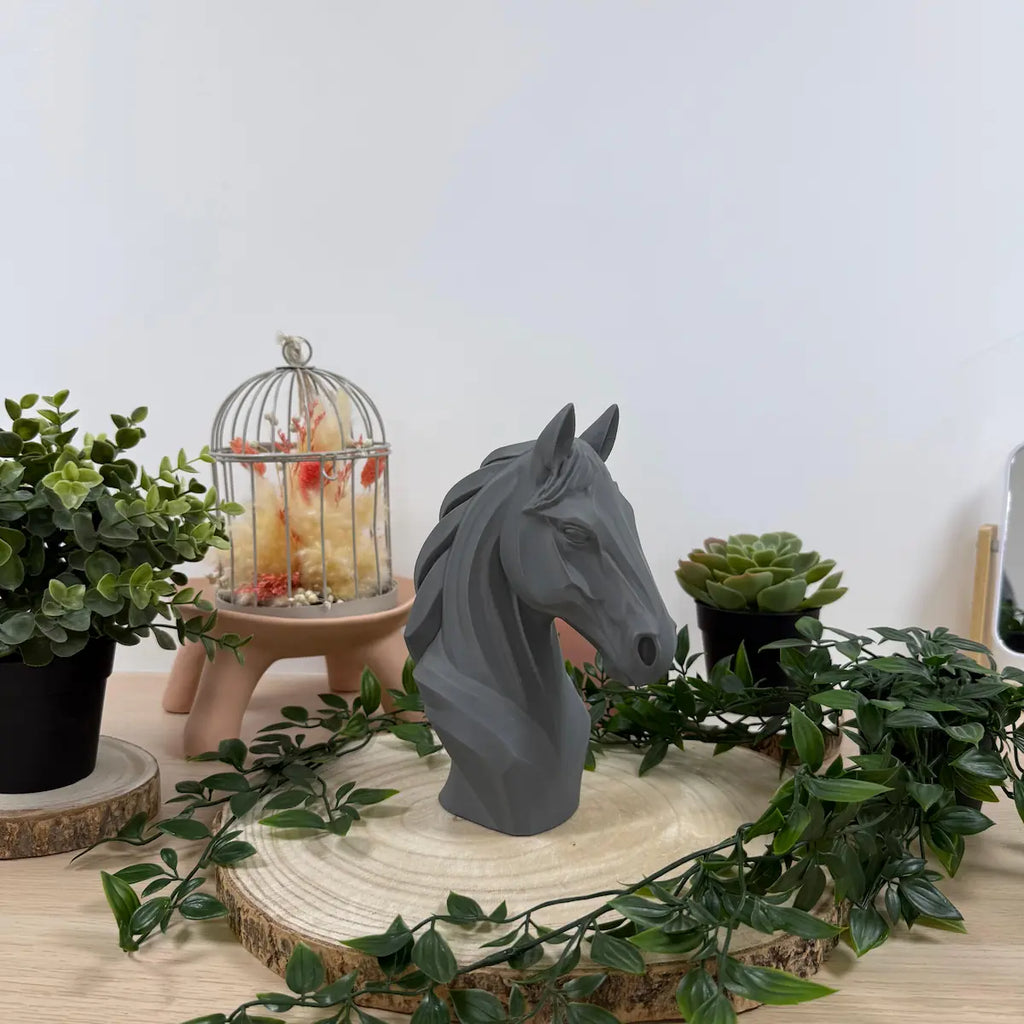 Tête de cheval imprimée en 3D | Figurine 3D - POMM Créations