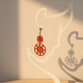 Boucles d'oreilles "Dentelle solaire" orange terracotta/argenté imprimées en 3D | Bijoux 3D - POMM Créations