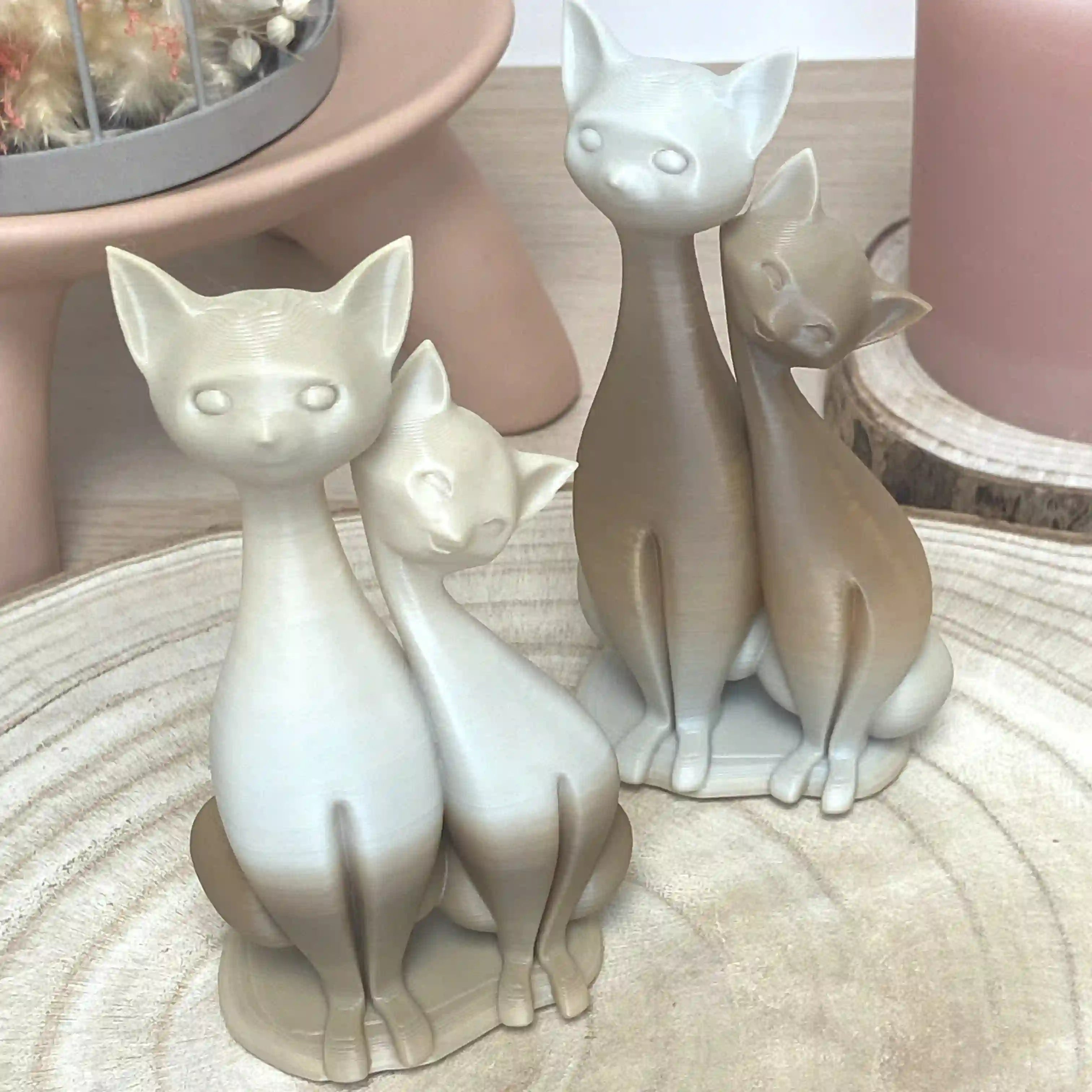 Couple de chat assis
