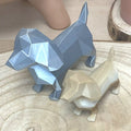 Chien teckel style origami en 3D
