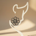 Boucles d'oreilles "Fleur spirale" noir/argenté imprimées en 3D | Bijoux 3D - POMM Créations
