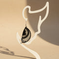 Boucles d'oreilles "Rayon de soleil" noir/argenté imprimées en 3D | Bijoux 3D - POMM Créations