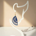 Boucles d'oreilles "Rayon de soleil" bleu marine/argenté imprimées en 3D | Bijoux 3D - POMM Créations