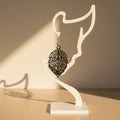 Boucles d'oreilles "Feuillage royal" noir/argenté imprimées en 3D | Bijoux 3D - POMM Créations
