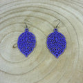 Boucles d'oreilles "Feuillage royal"  violet/argenté imprimées en 3D | Bijoux 3D - POMM Créations