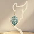 Boucles d'oreilles "Feuillage royal" bleu turquoise/doré imprimées en 3D | Bijoux 3D - POMM Créations
