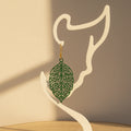 Boucles d'oreilles "Feuillage royal" vert forêt/doré imprimées en 3D | Bijoux 3D - POMM Créations
