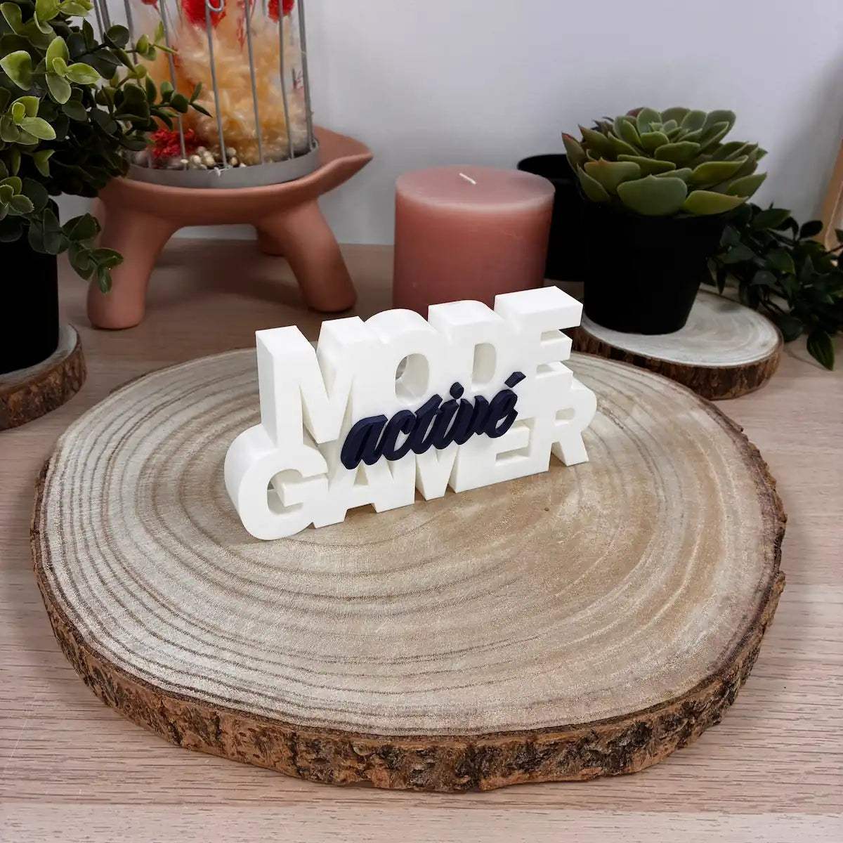 Mot Déco "Mode Gamer Activé" imprimé en 3D | Décoration 3D - POMM Créations