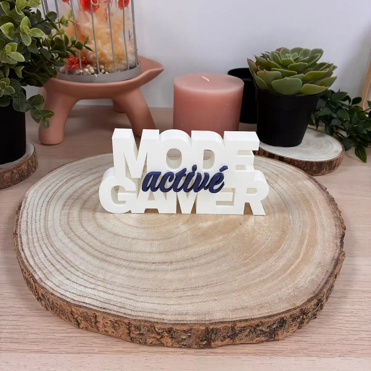 Mot Déco "Mode Gamer Activé" imprimé en 3D | Décoration 3D - POMM Créations