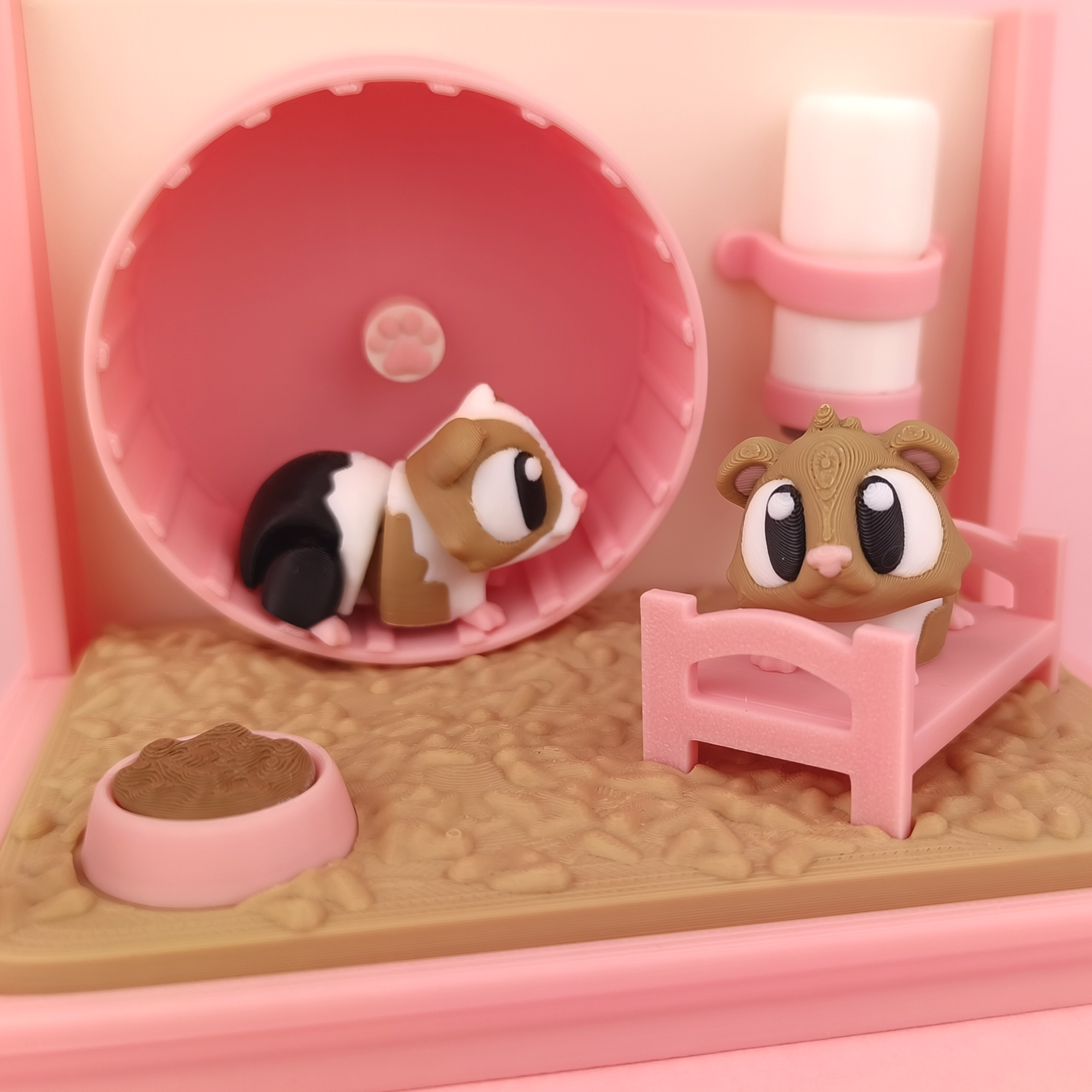 Cochon d'inde articulé et sa cage imprimé en 3D | Mini monde 3D - POMM Créations