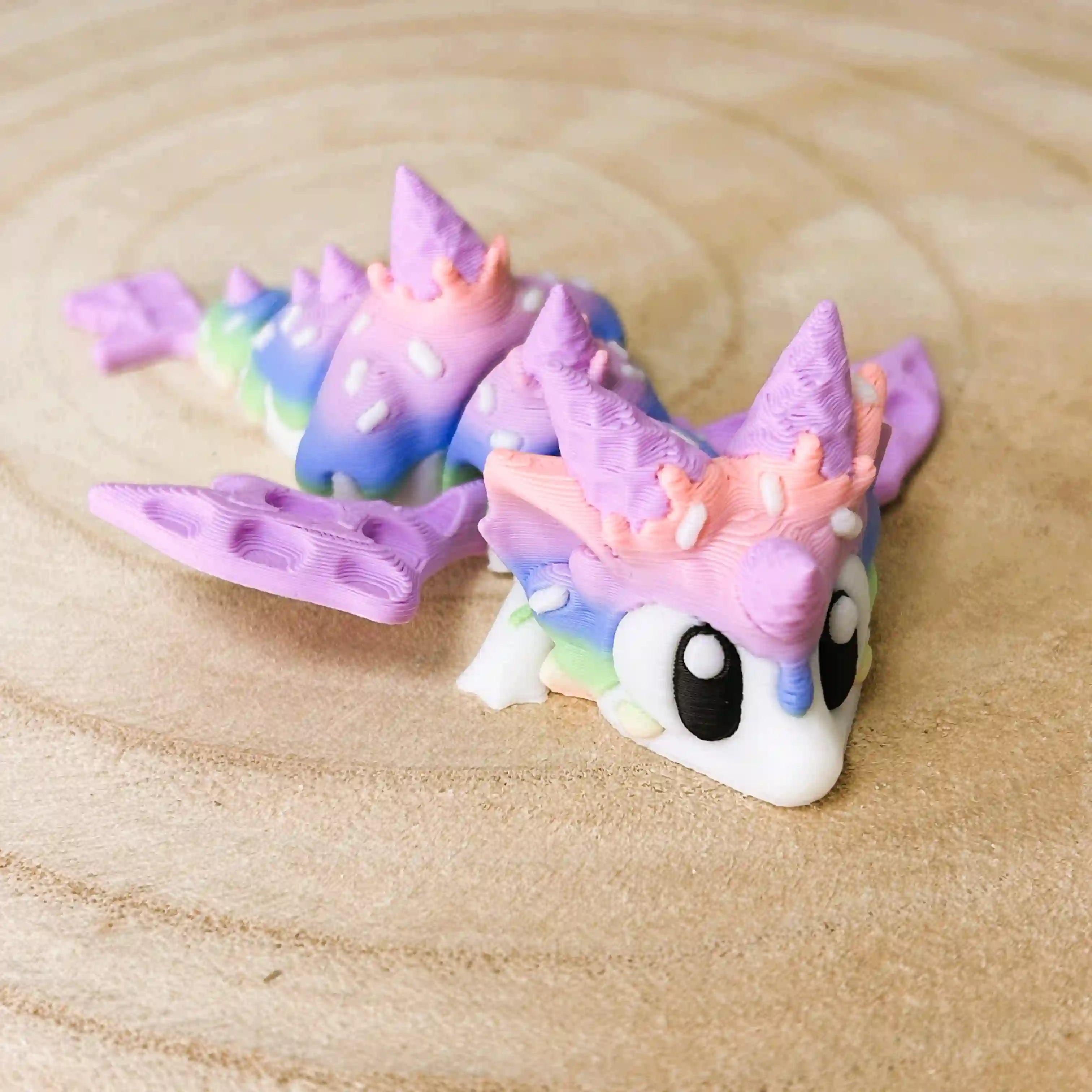 Mini dragon articulé "Sugar Rush" avec son œuf imprimé en 3D | Figurine 3D - POMM Créations