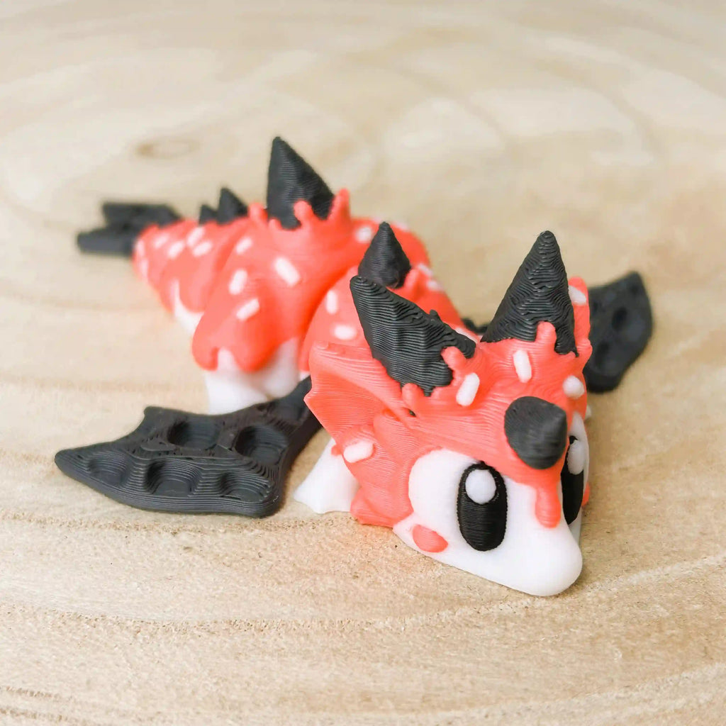 Mini dragon articulé "Sugar Rush" avec son œuf imprimé en 3D | Figurine 3D - POMM Créations