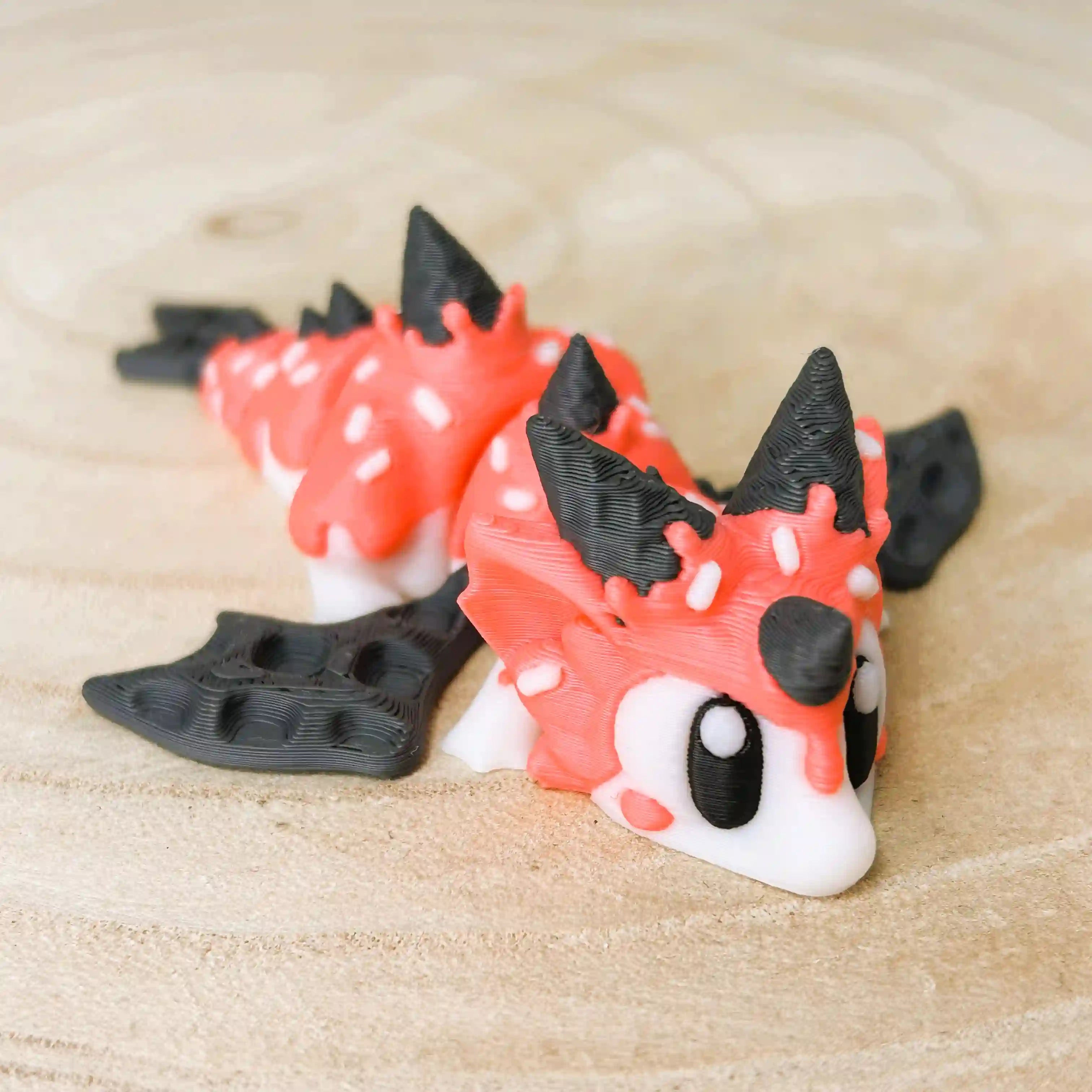Mini dragon articulé "Sugar Rush" avec son œuf imprimé en 3D | Figurine 3D - POMM Créations