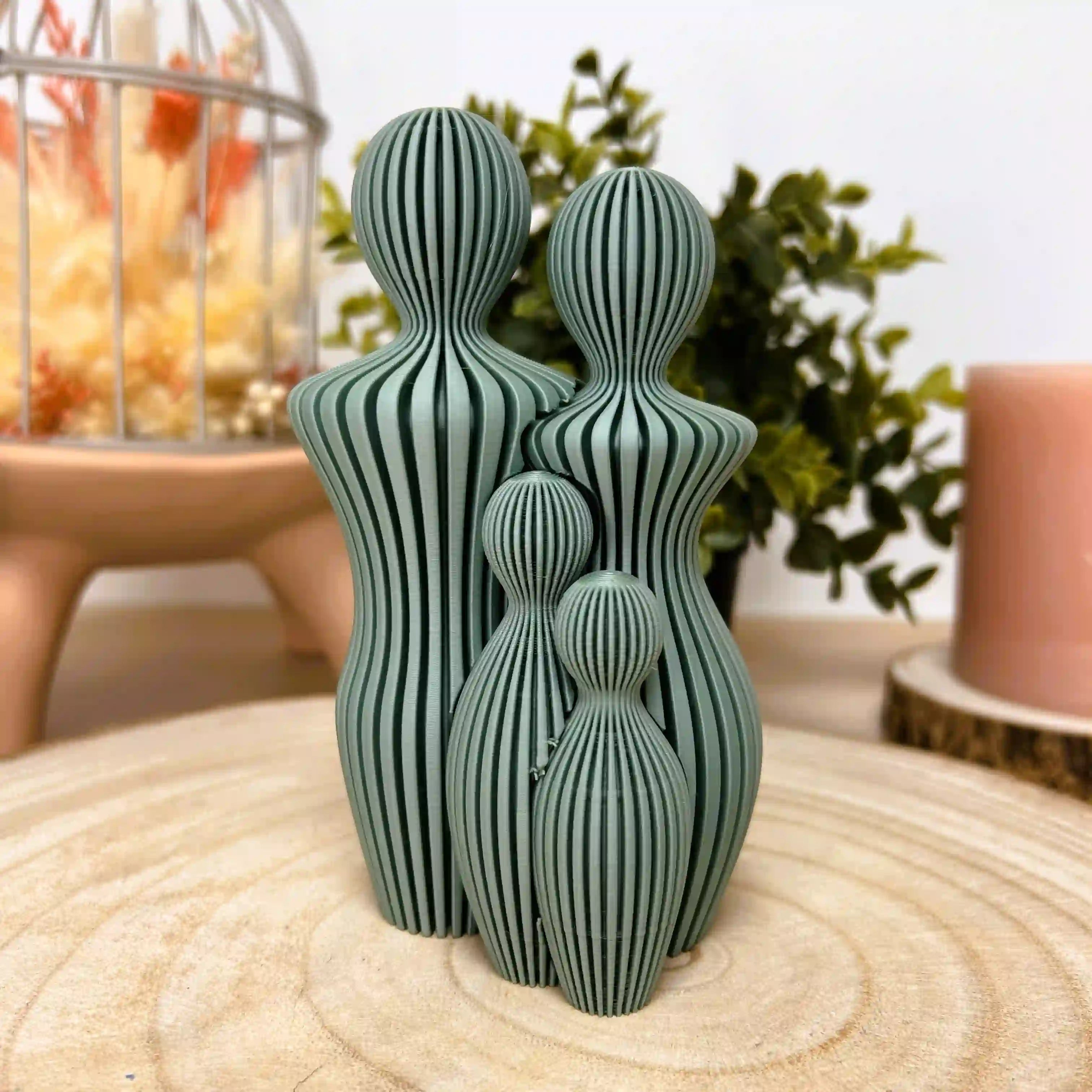 Famille avec 2 enfants imprimée en 3D | Décoration 3D - POMM Créations