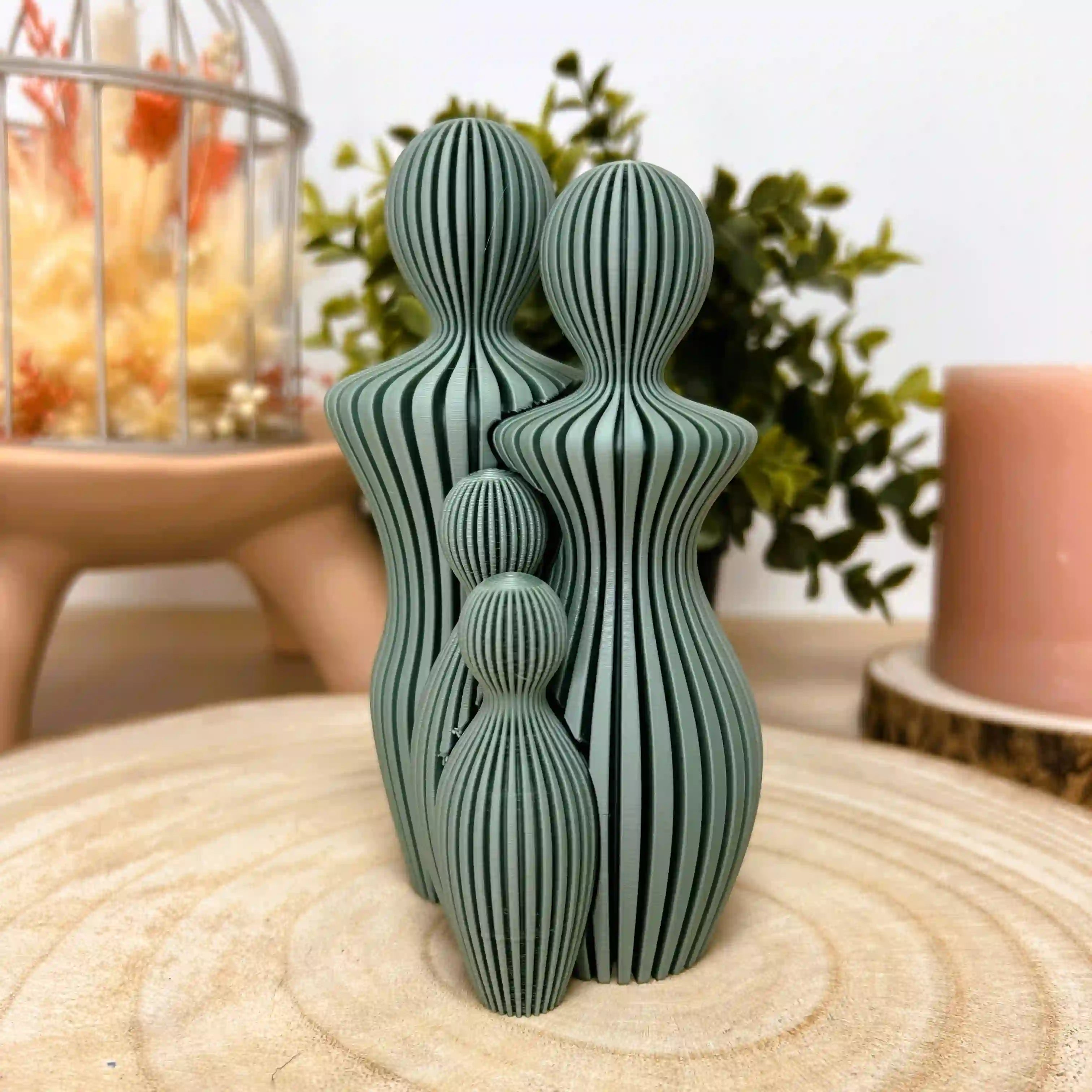 Famille avec 2 enfants imprimée en 3D | Décoration 3D - POMM Créations