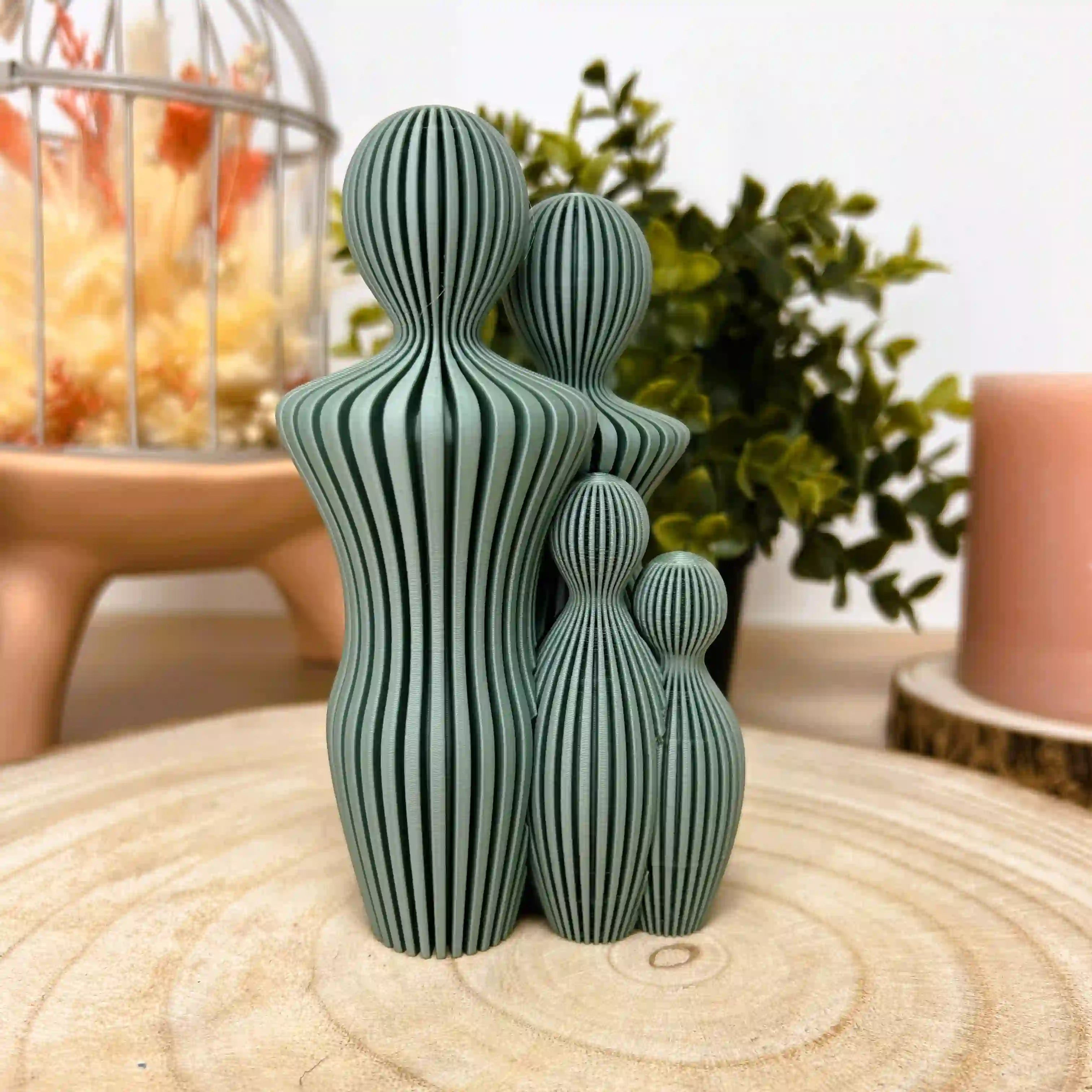 Famille avec 2 enfants imprimée en 3D | Décoration 3D - POMM Créations