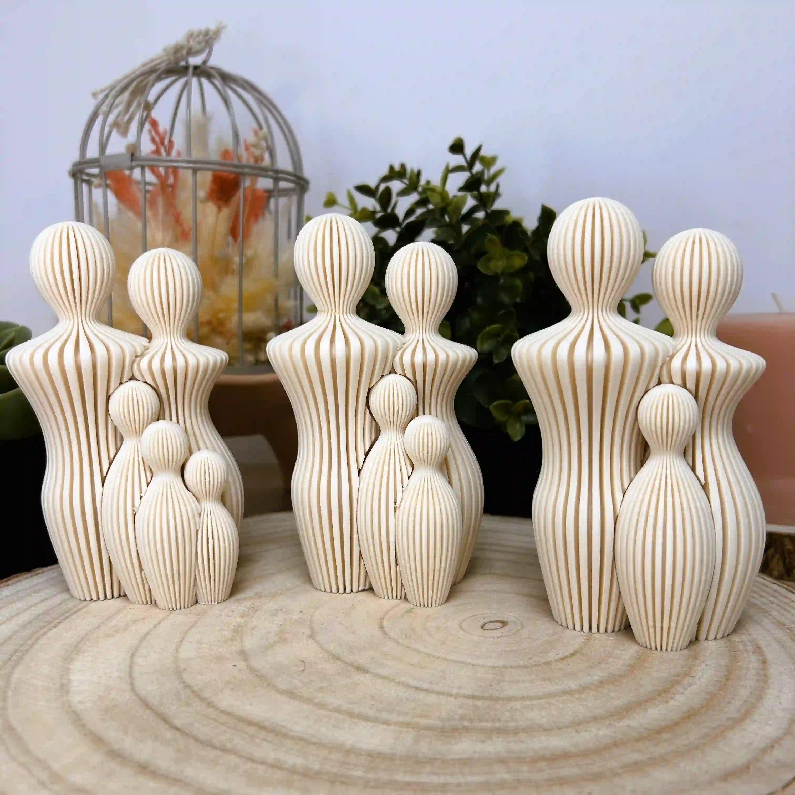Famille avec 1 enfant imprimée en 3D | Décoration 3D - POMM Créations