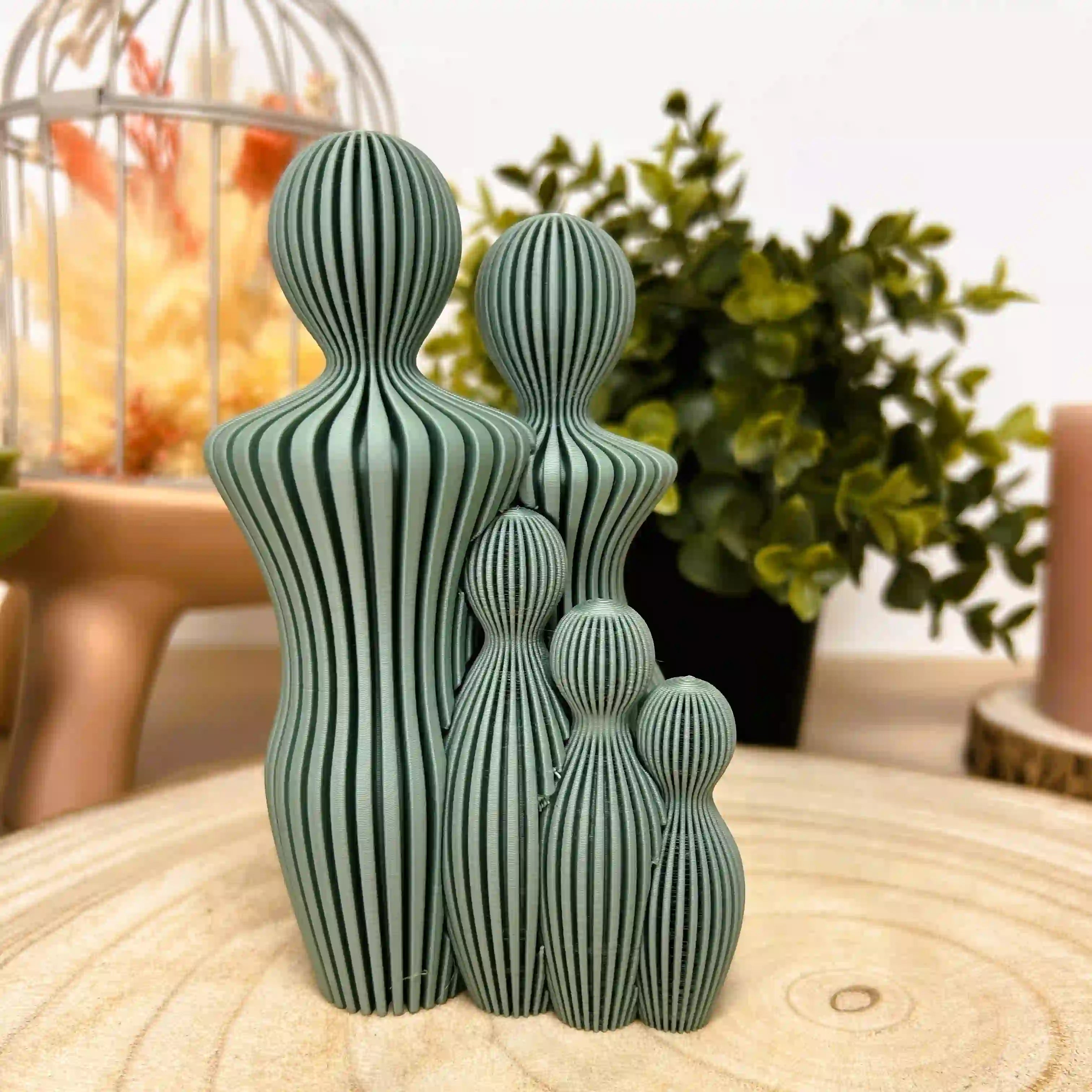 Famille avec 3 enfants imprimée en 3D | Décoration 3D - POMM Créations