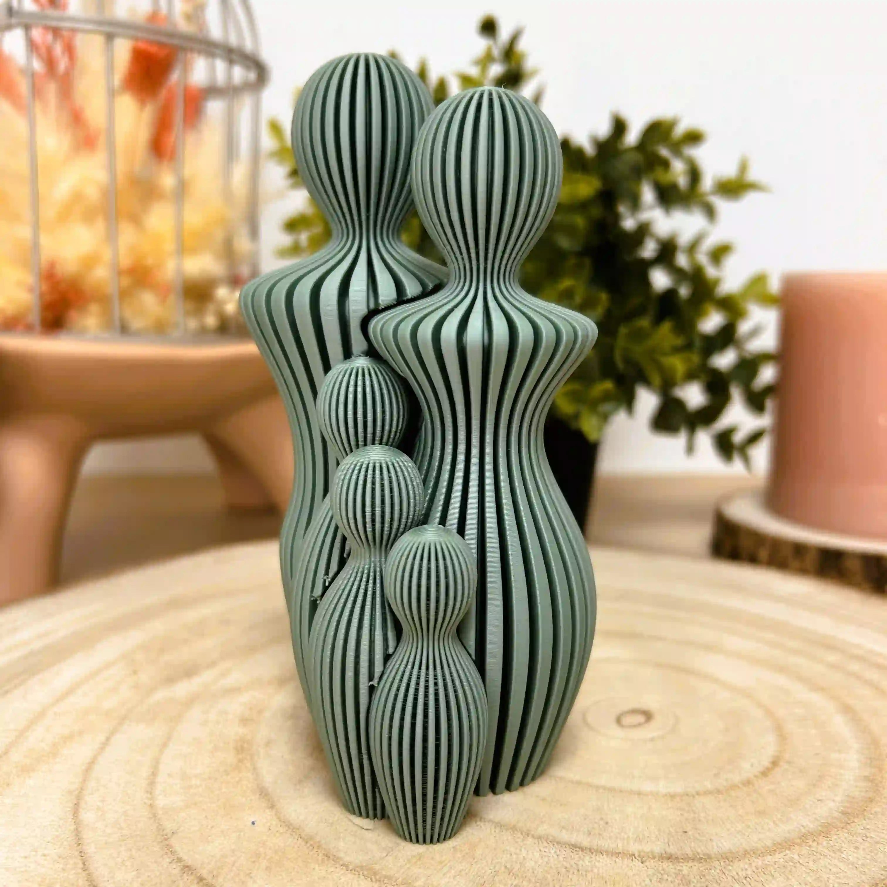 Famille avec 3 enfants imprimée en 3D | Décoration 3D - POMM Créations