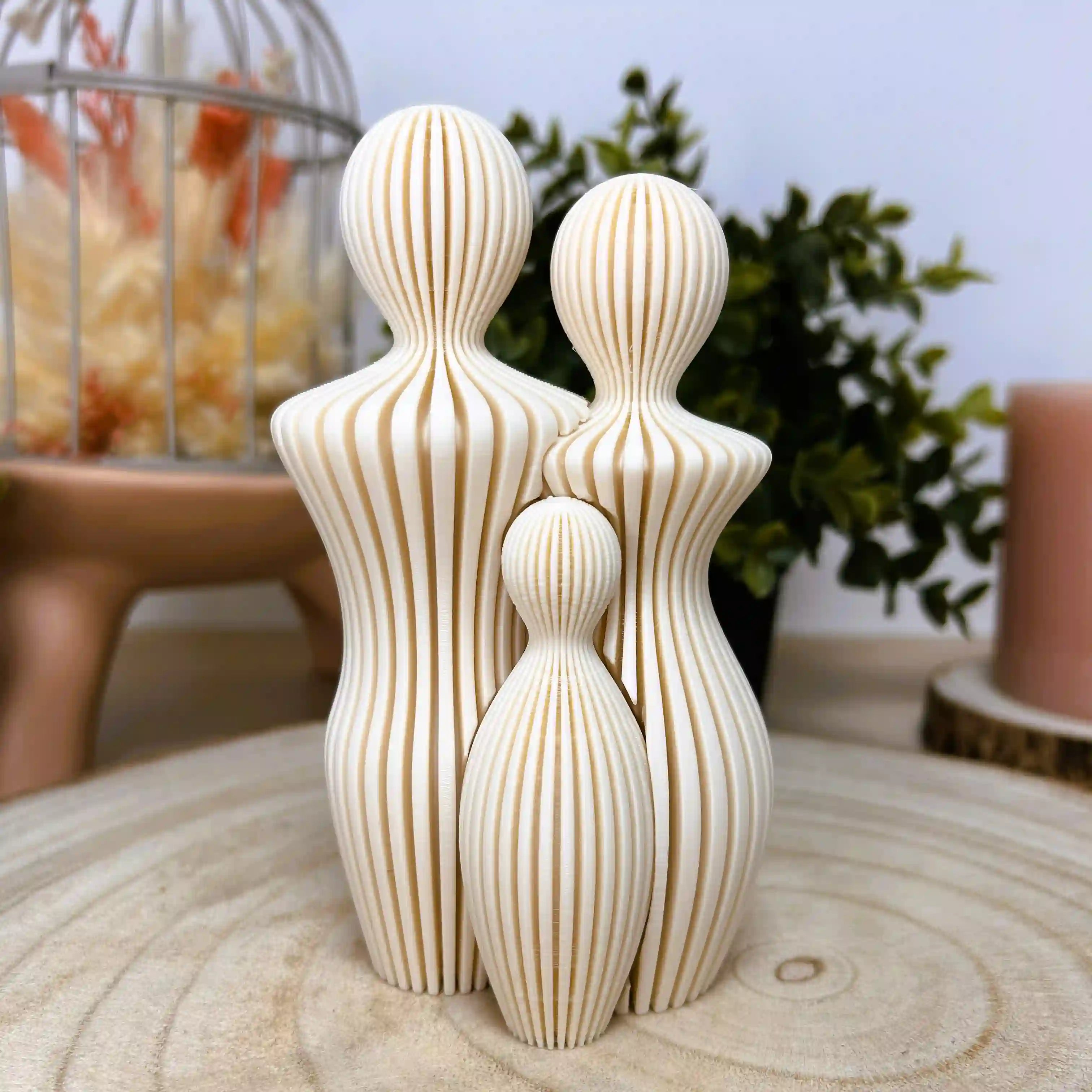 Famille avec 1 enfant imprimée en 3D | Décoration 3D - POMM Créations