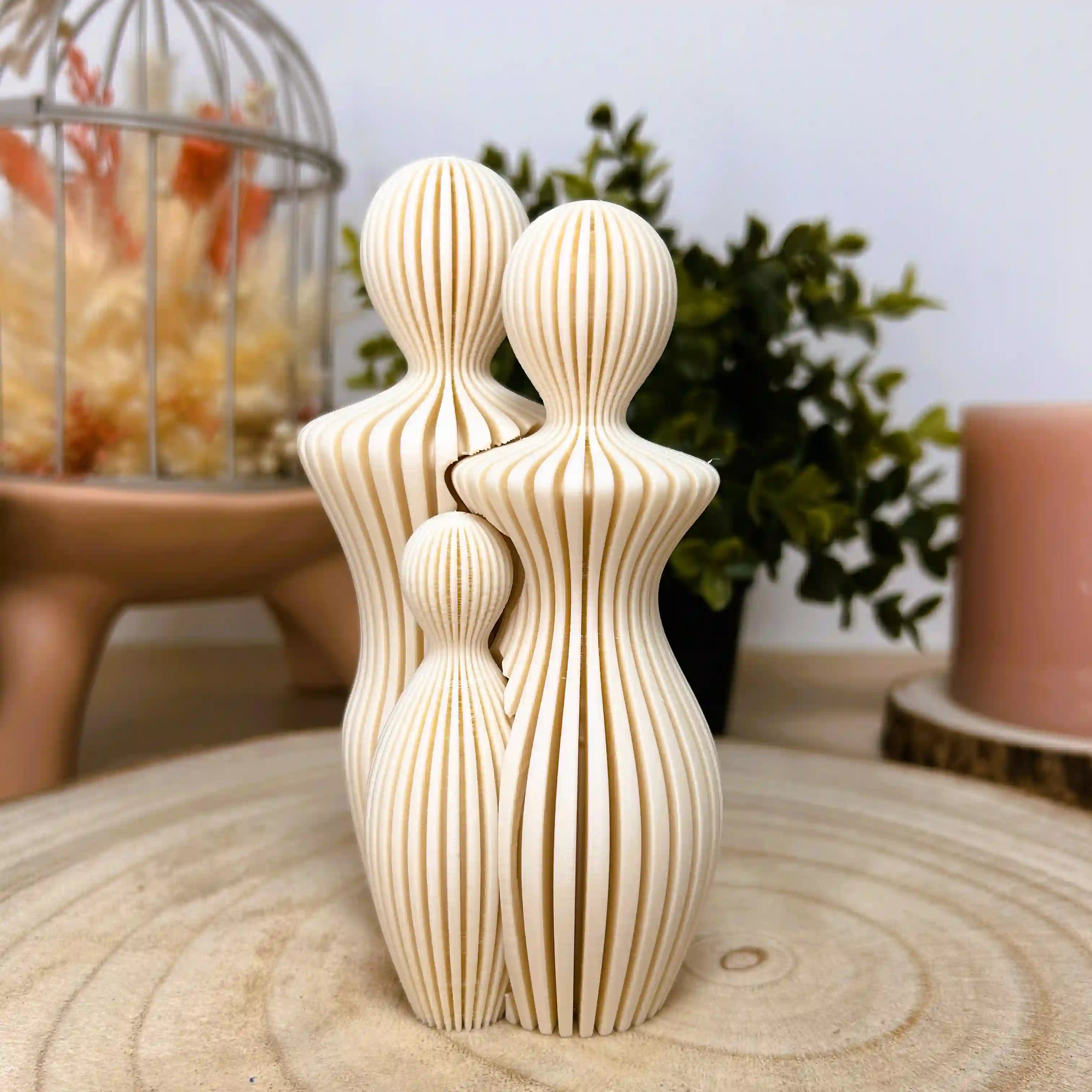 Famille avec 1 enfant imprimée en 3D | Décoration 3D - POMM Créations