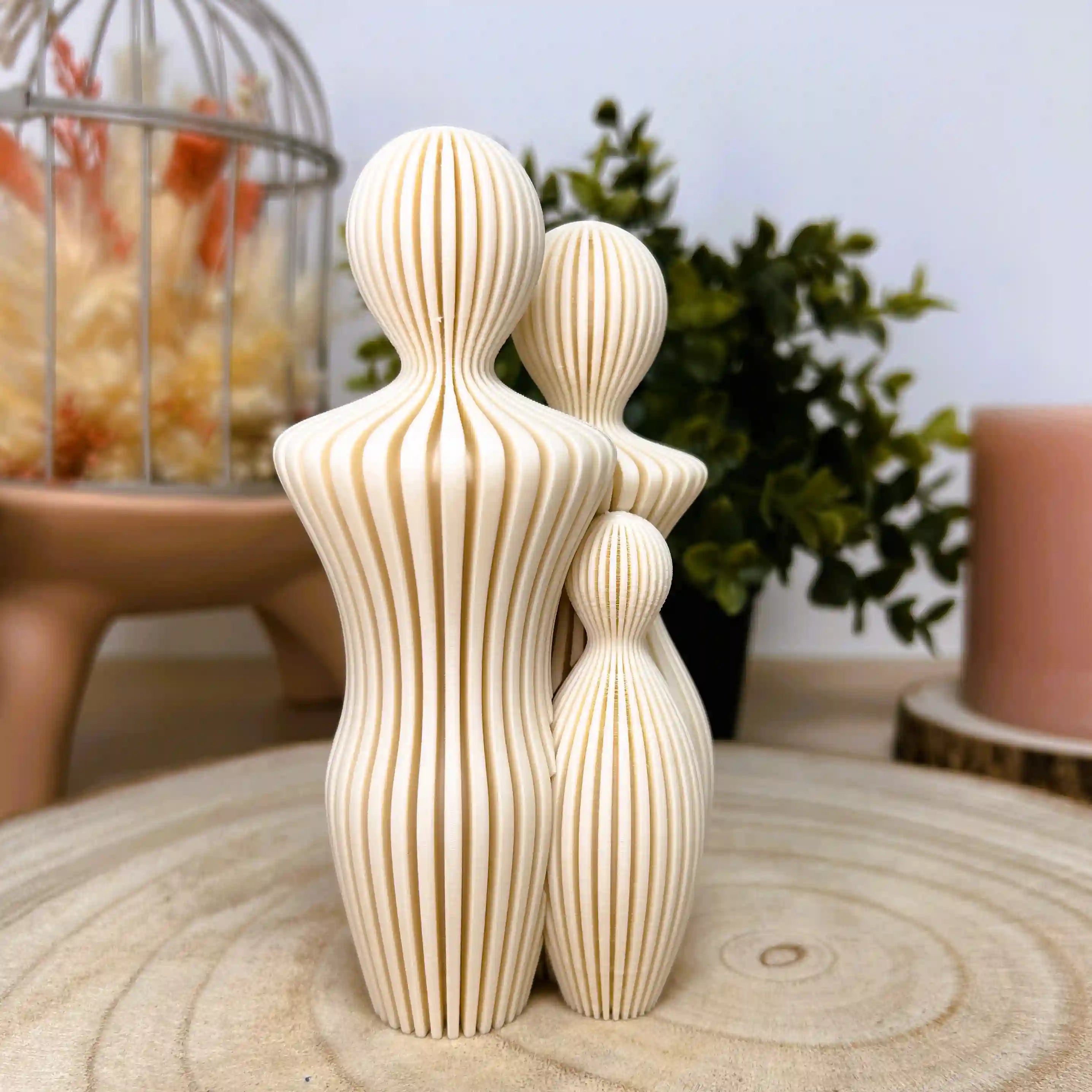 Famille avec 1 enfant imprimée en 3D | Décoration 3D - POMM Créations
