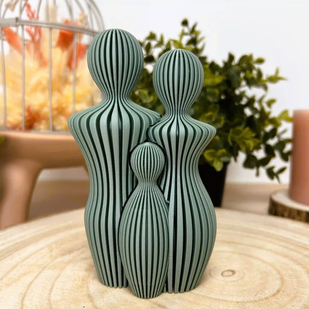 Famille avec 1 enfant imprimée en 3D | Décoration 3D - POMM Créations