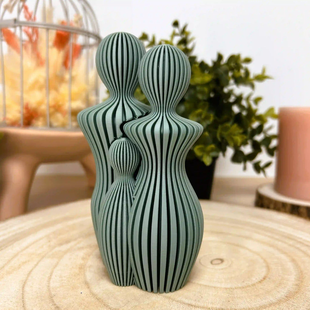 Famille avec 1 enfant imprimée en 3D | Décoration 3D - POMM Créations