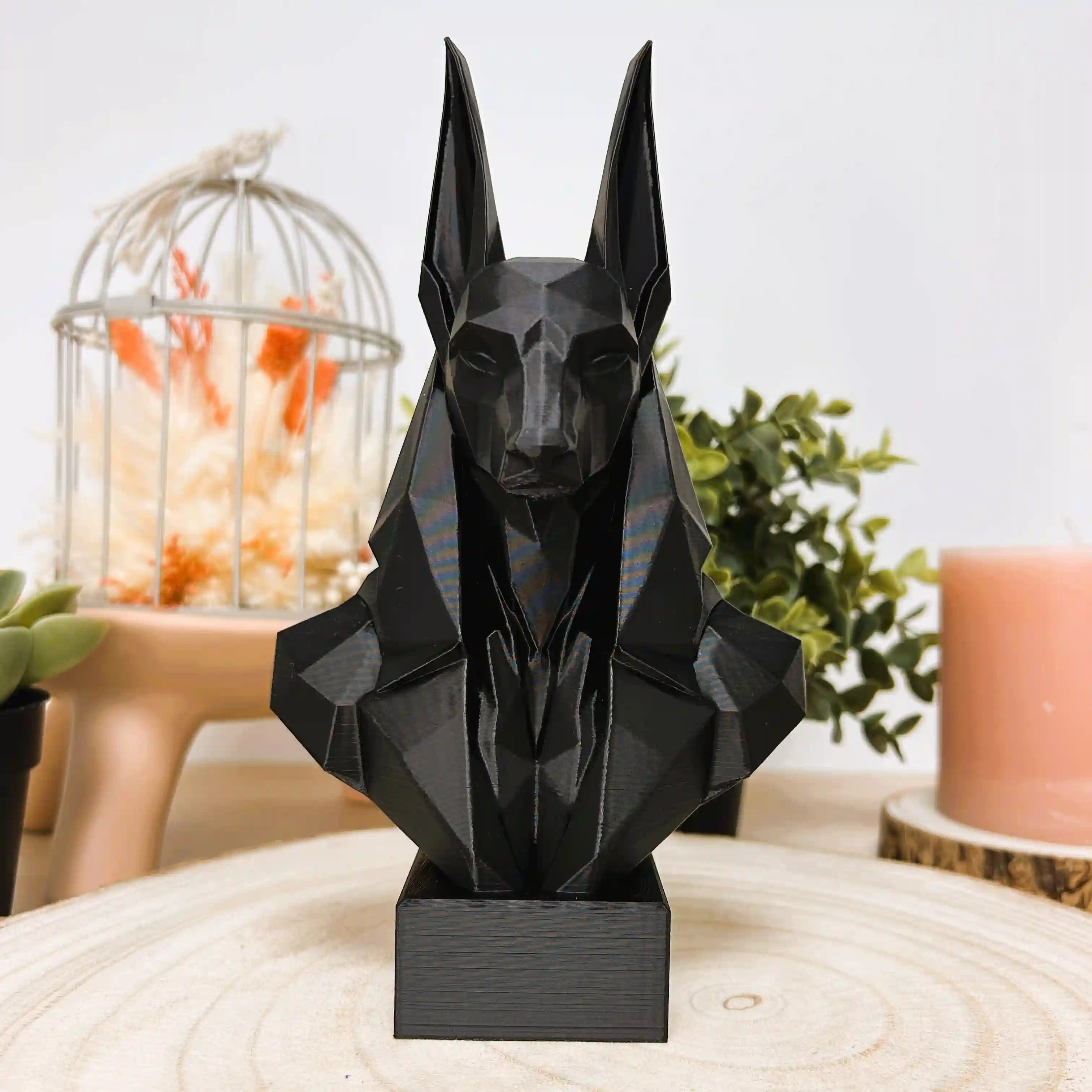 Le buste d'Anubis égyptien imprimé en 3D | Décoration 3D - POMM Créations