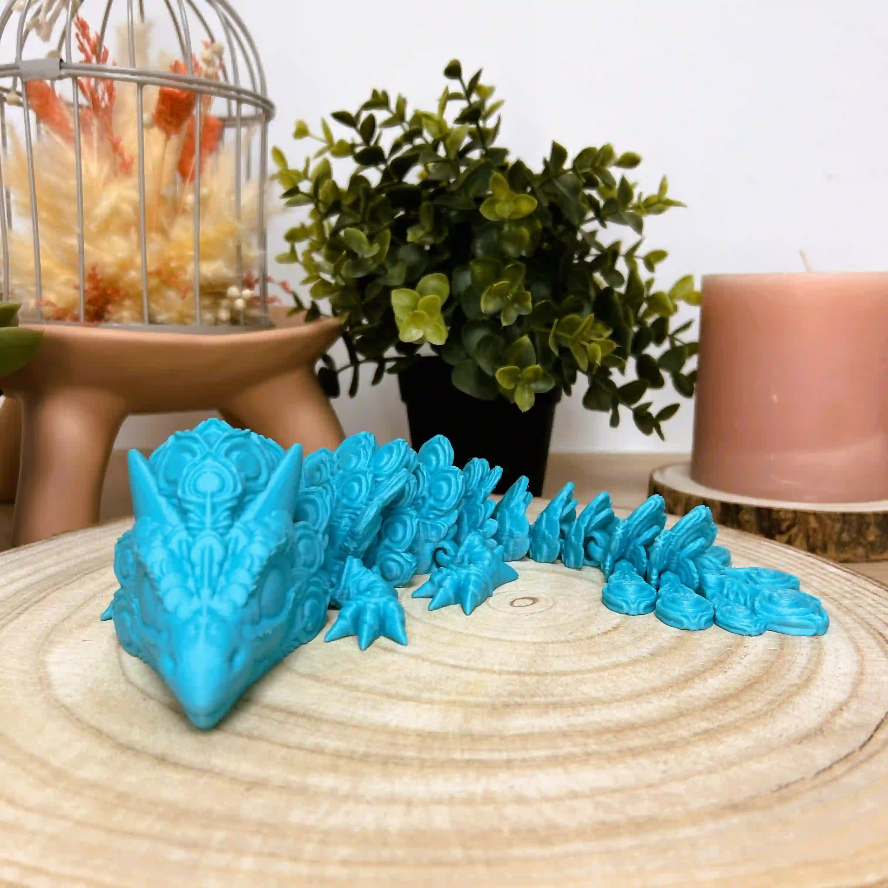 Dragon peacock articulé imprimé en 3D | Figurine 3D - POMM Créations