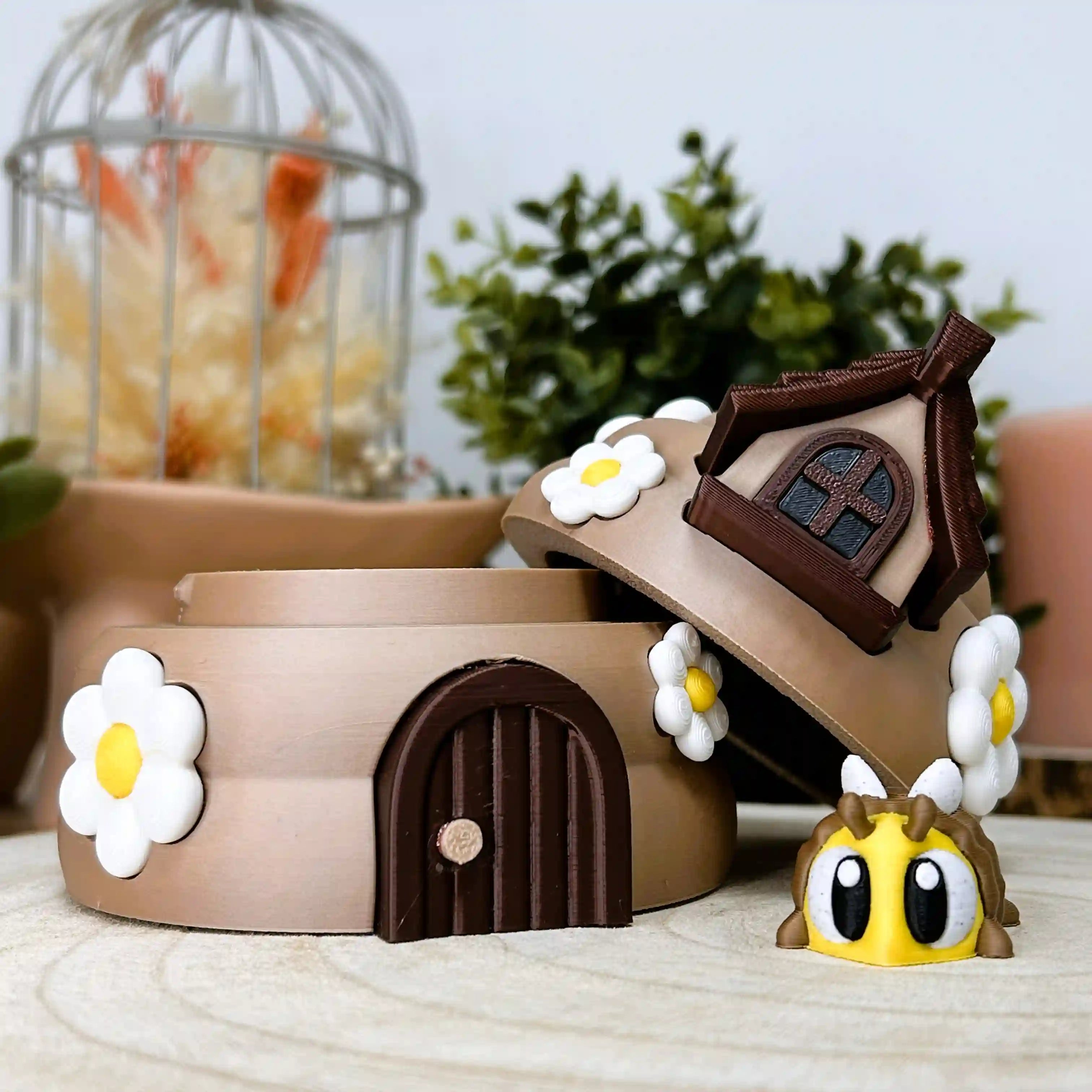 Abeille articulée et sa ruche imprimé en 3D | Figurine 3D - POMM Créations