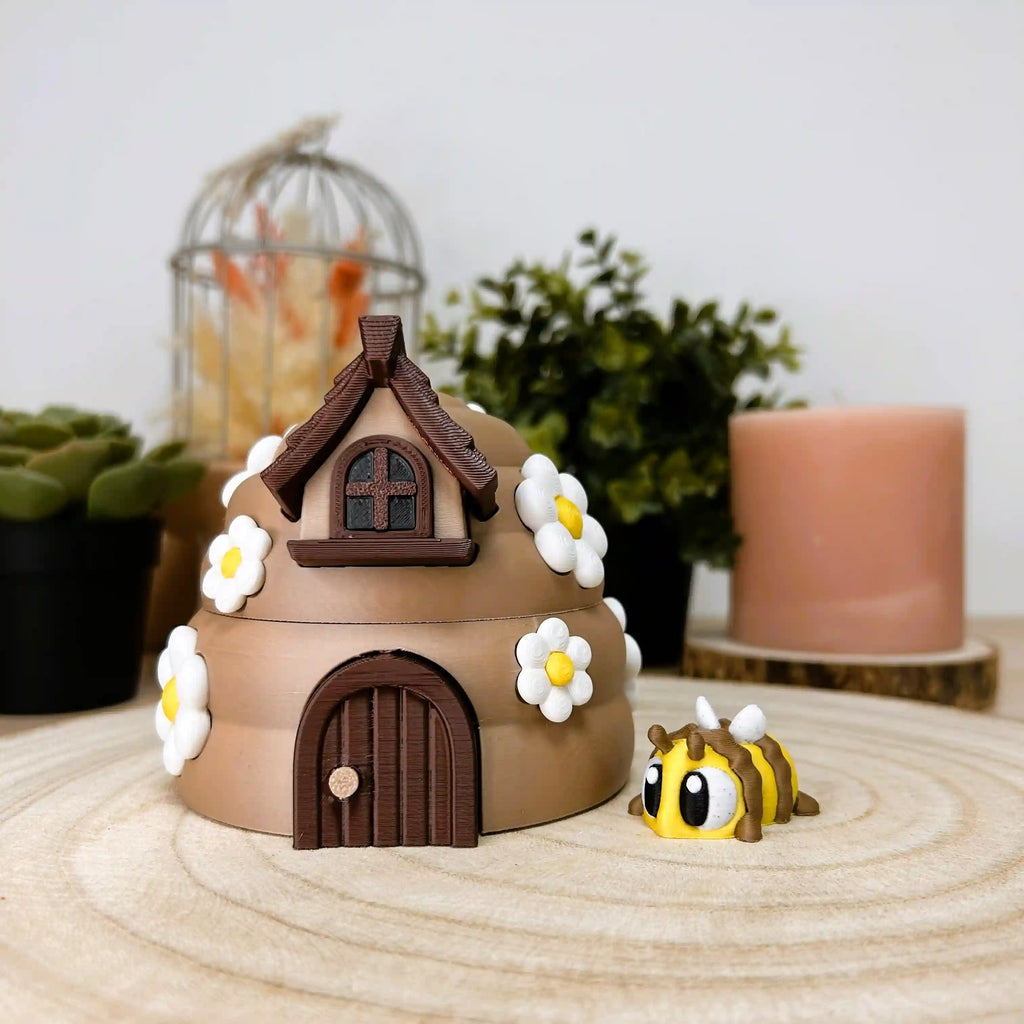 Abeille articulée et sa ruche imprimé en 3D | Figurine 3D - POMM Créations