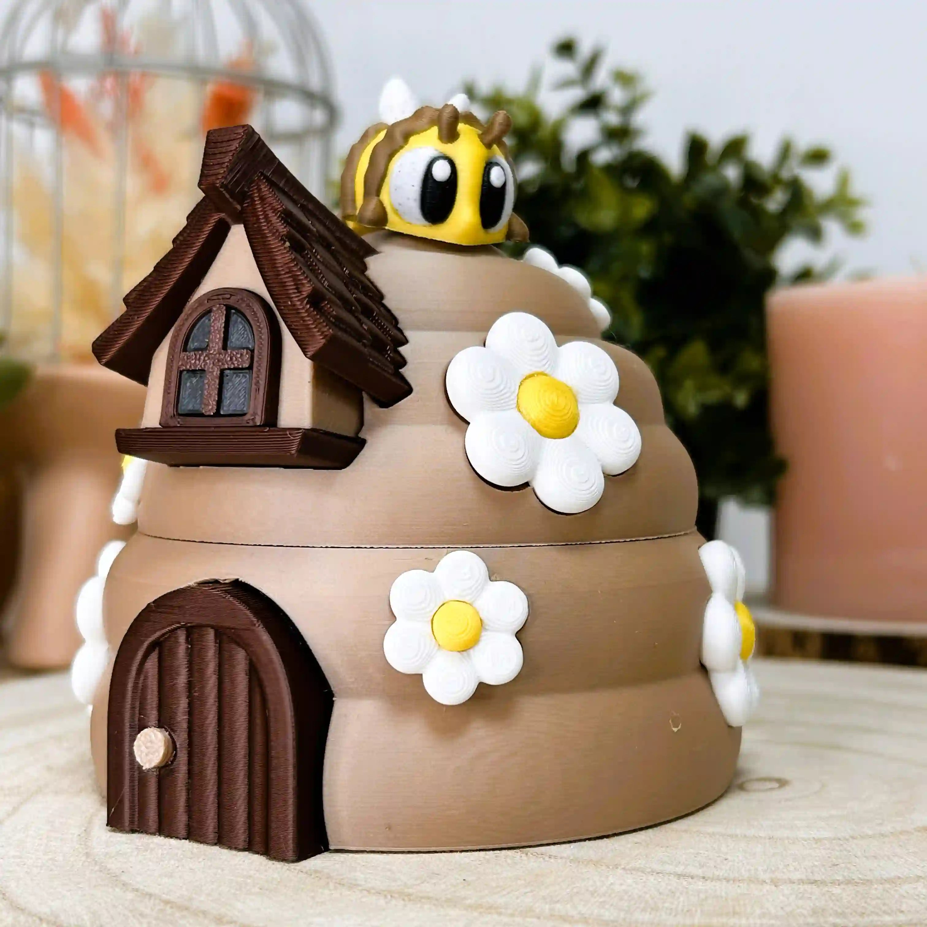 Abeille articulée et sa ruche imprimé en 3D | Figurine 3D - POMM Créations