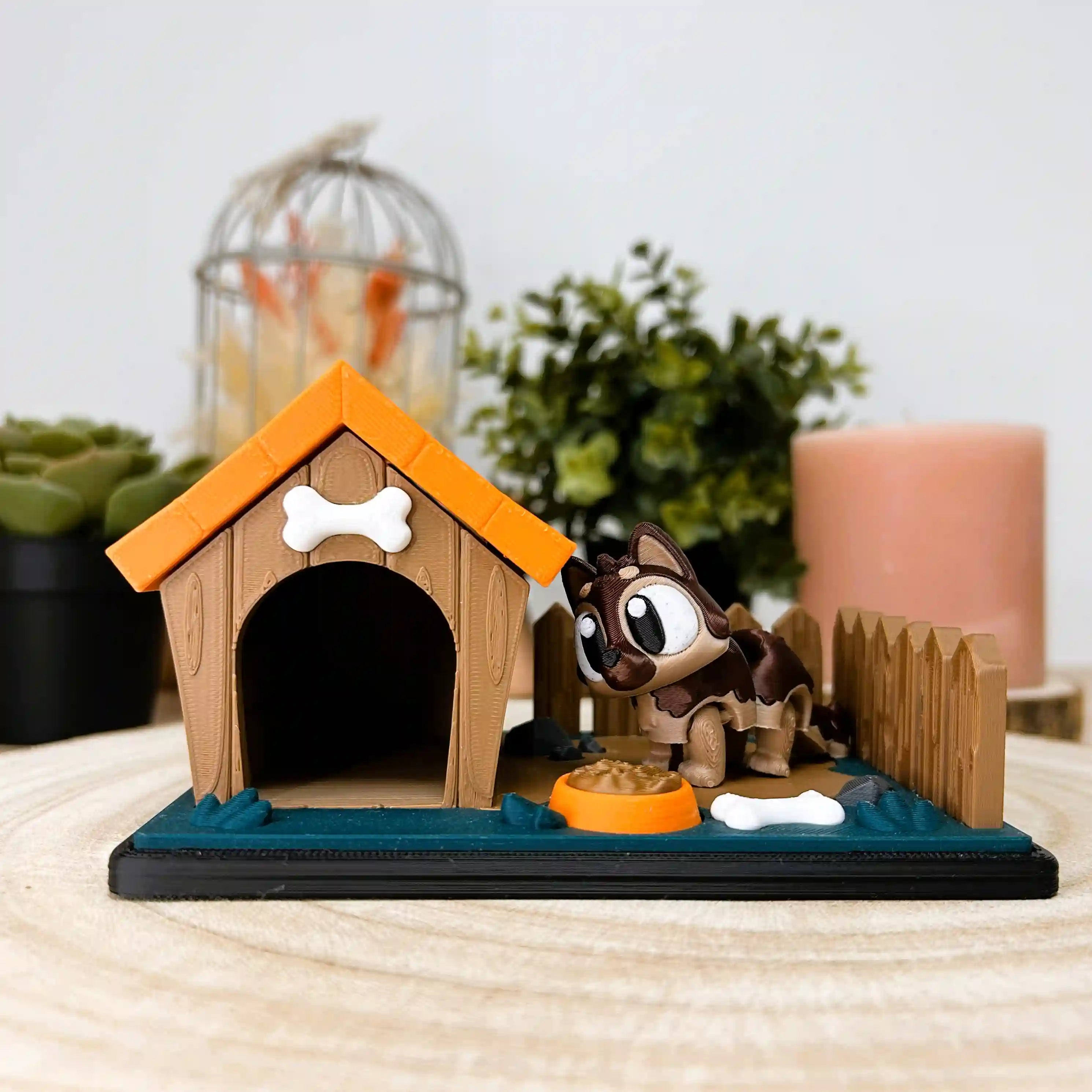 Berger allemand articulé et sa niche imprimé en 3D | Figurine 3D - POMM Créations