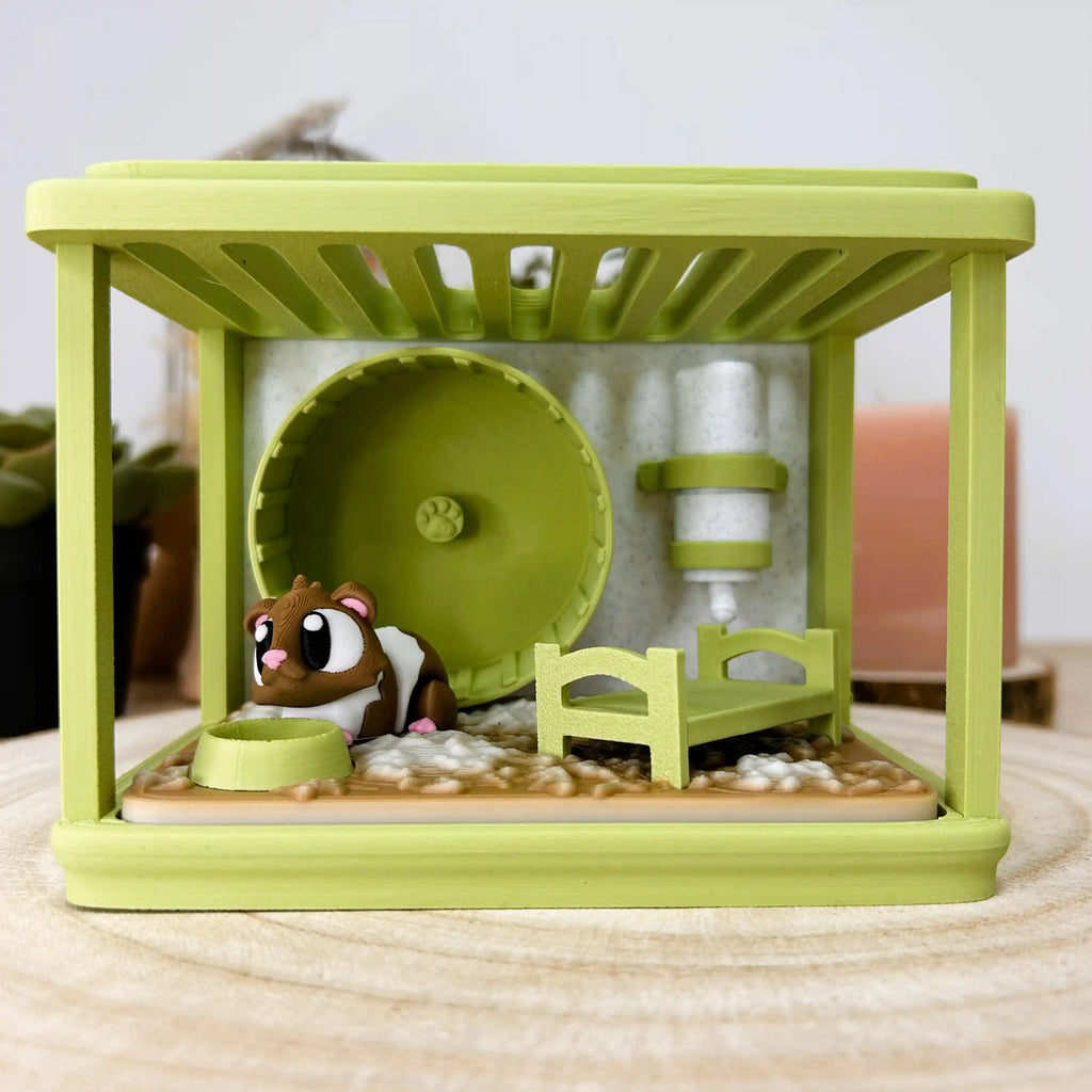 Cochon d'inde articulé et sa cage imprimé en 3D | Mini monde 3D - POMM Créations