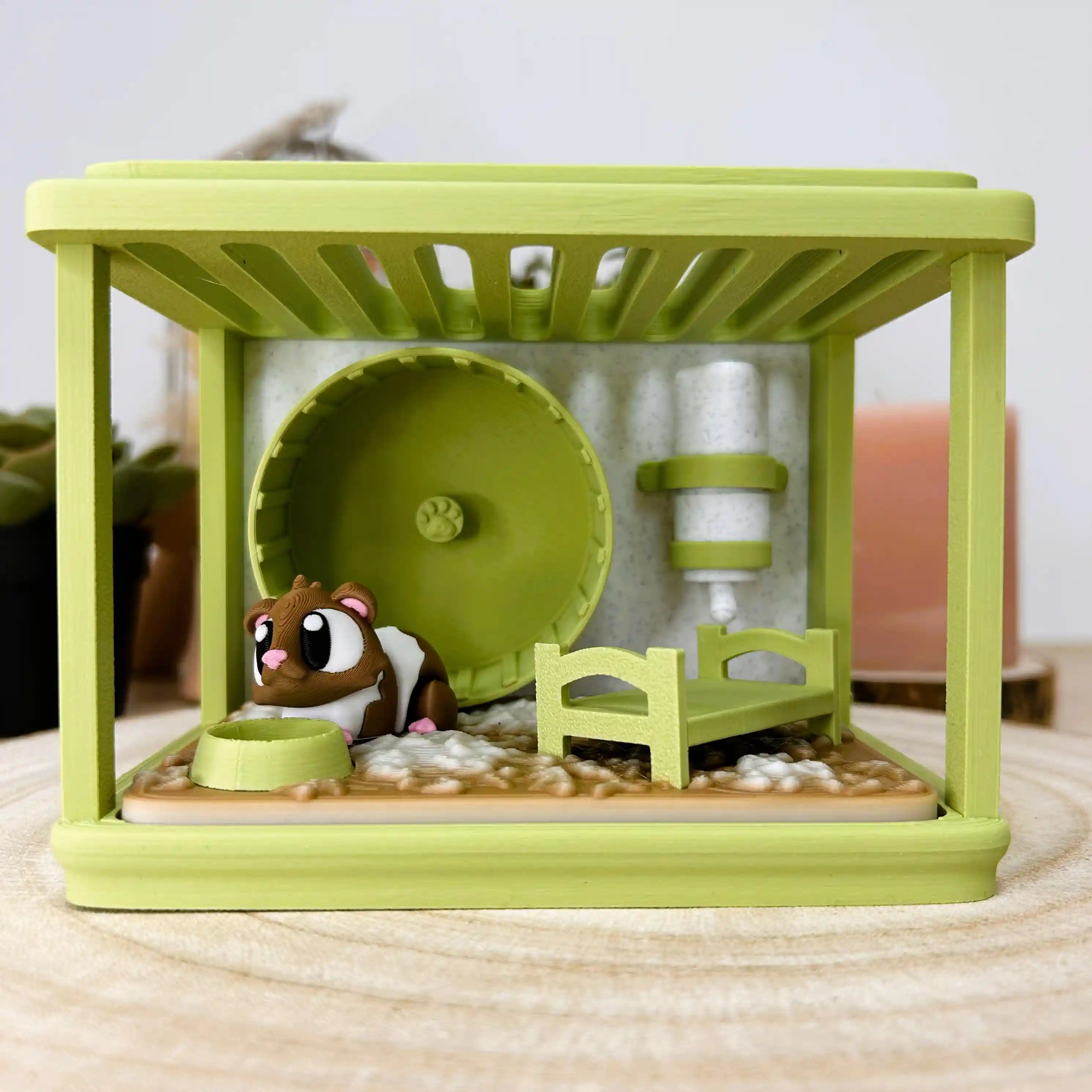 Cochon d'inde articulé et sa cage imprimé en 3D | Mini monde 3D - POMM Créations