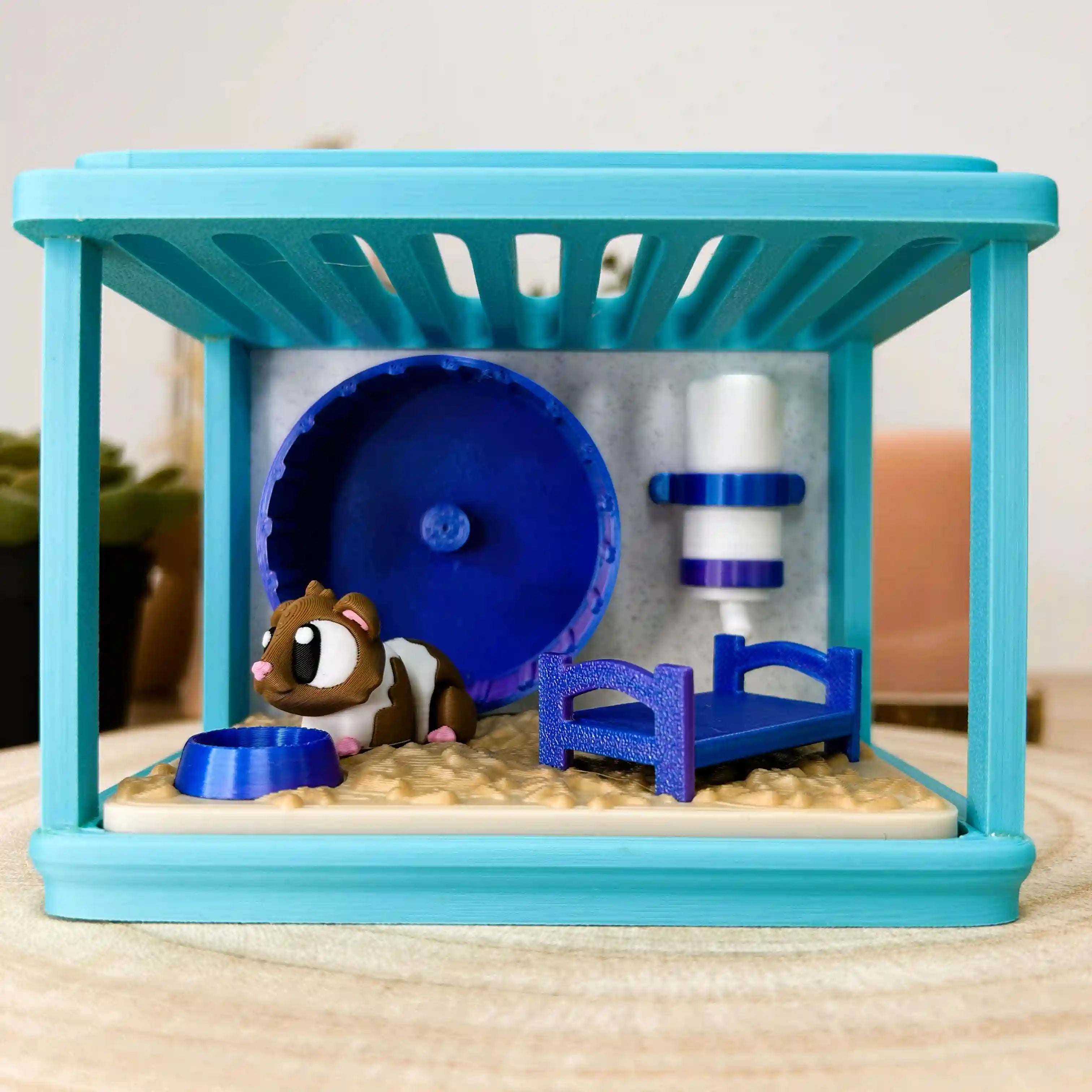 Cochon d'inde articulé et sa cage imprimé en 3D | Mini monde 3D - POMM Créations