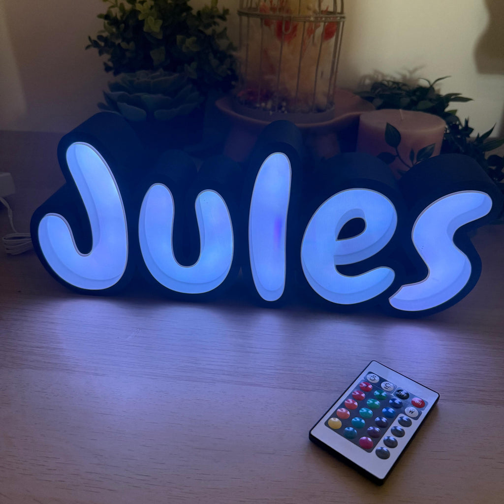 Lampe/veilleuse prénom à LED imprimée en 3D à personnaliser | Décoration 3D - POMM Créations