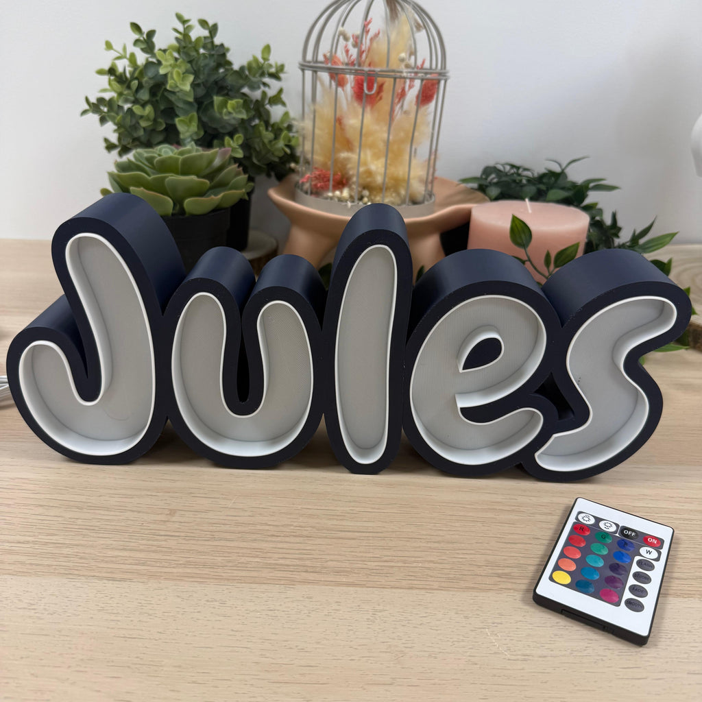 Lampe/veilleuse prénom à LED imprimée en 3D à personnaliser | Décoration 3D - POMM Créations