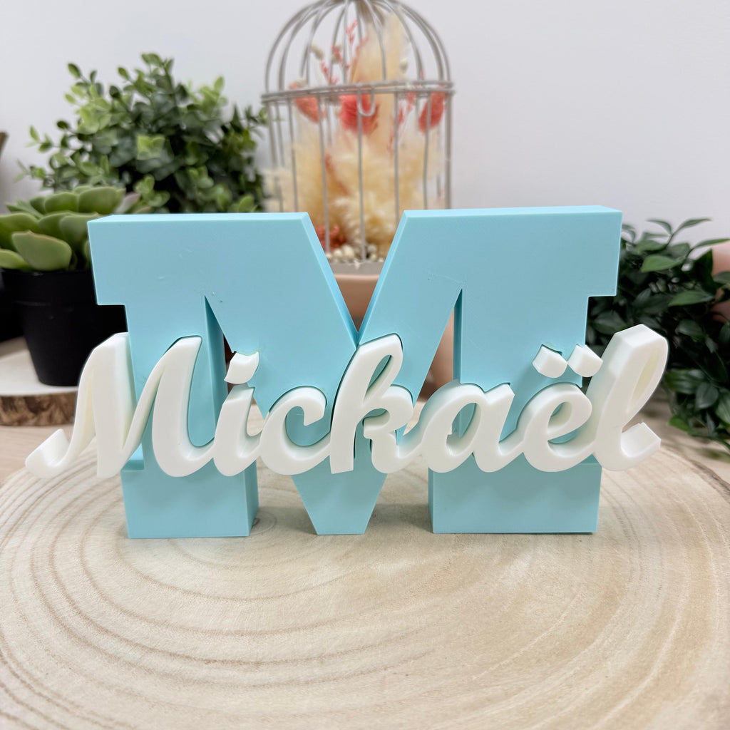 Lettre et prénom imprimée en 3D à personnaliser | Décoration 3D - POMM Créations