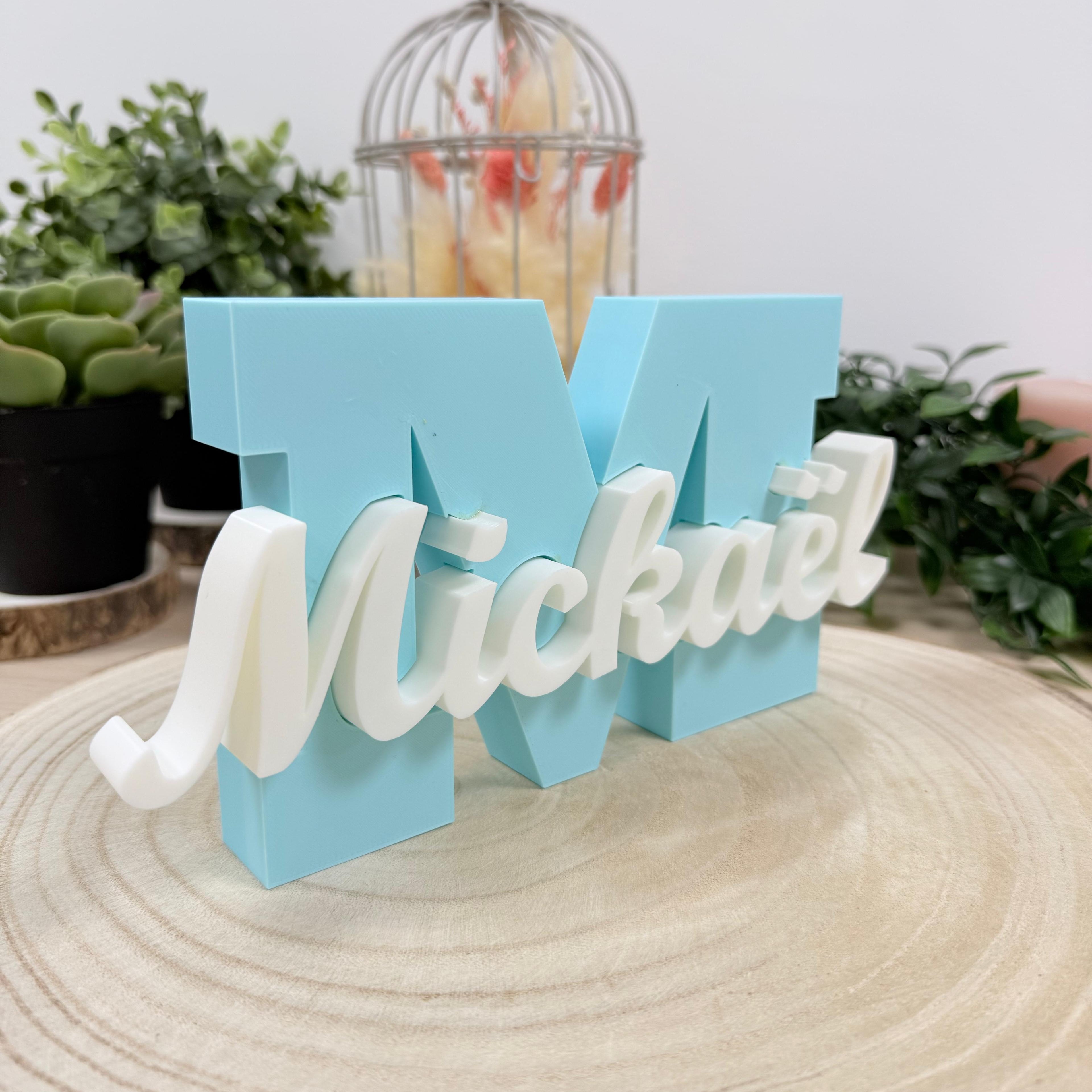 Lettre et prénom imprimée en 3D à personnaliser | Décoration 3D - POMM Créations