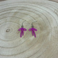 Boucles d'oreilles "Nœud de brise" violet/argenté imprimées en 3D | Bijoux 3D - POMM Créations