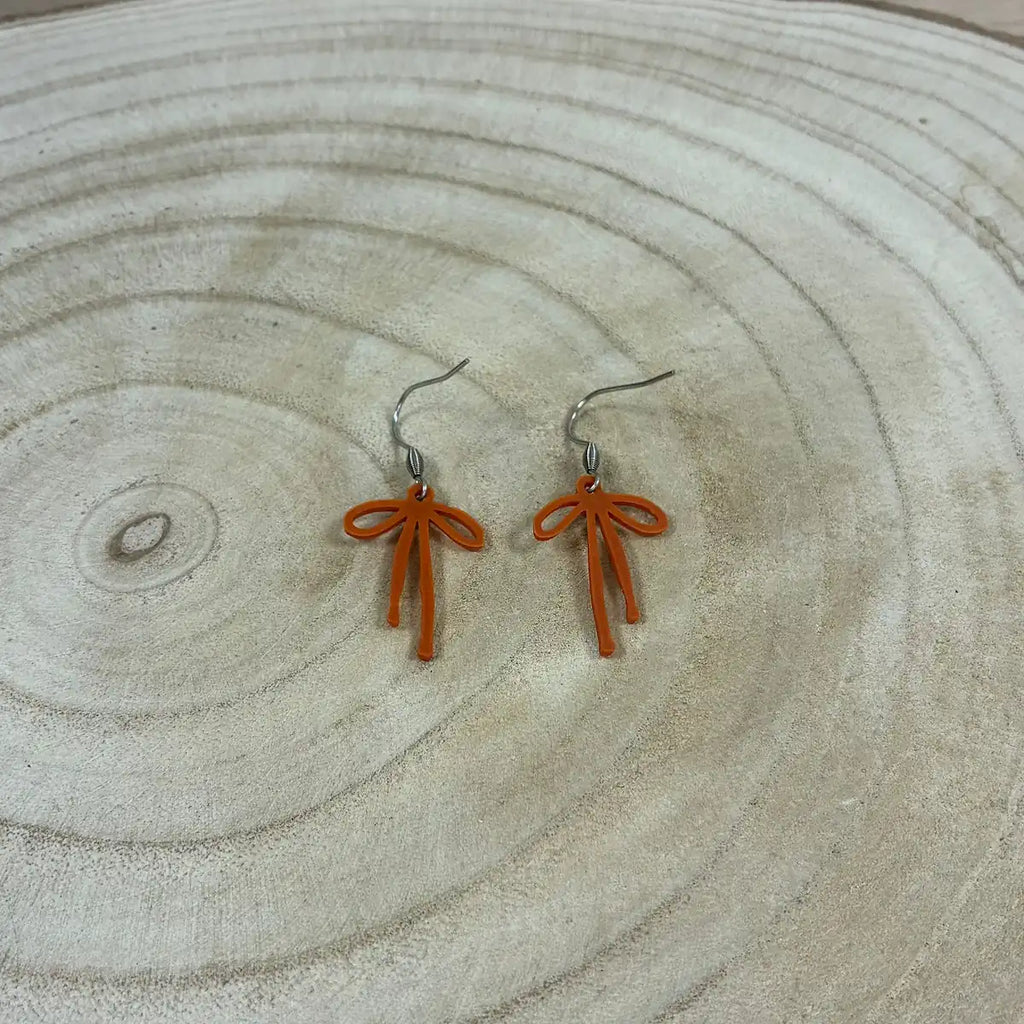 Boucles d'oreilles "Nœud de brise" terracotta/argenté imprimées en 3D | Bijoux 3D - POMM Créations