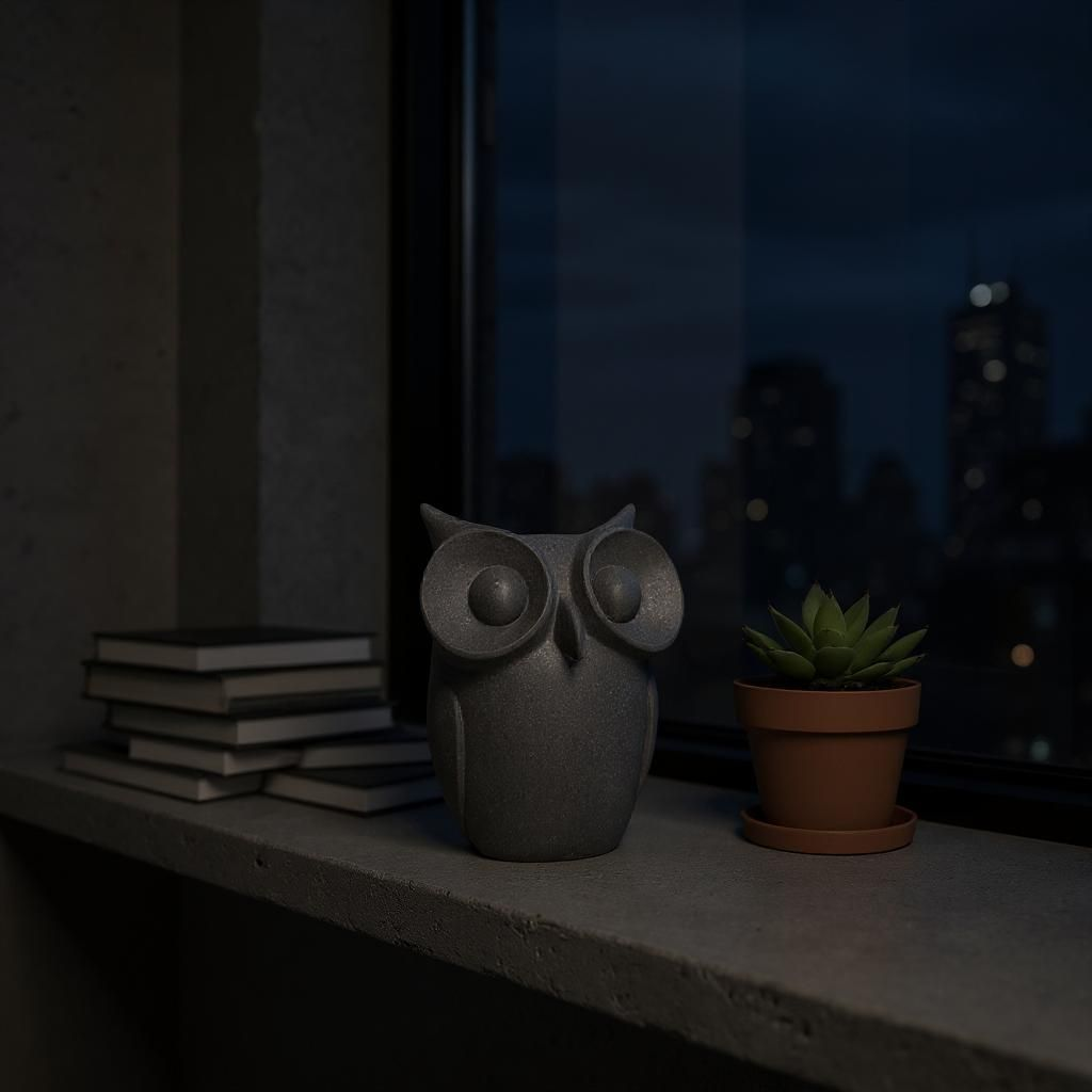 Chouette "Owl" aux grands yeux, la forêt imprimée en 3D | Figurine 3D - POMM Créations