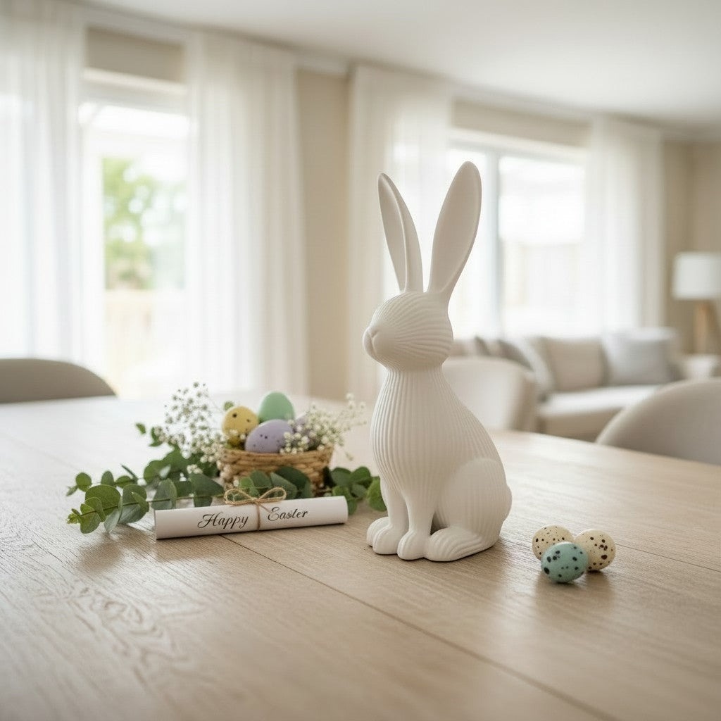 Lapin Debout Paques imprimé en 3D | Figurine 3D - POMM Créations