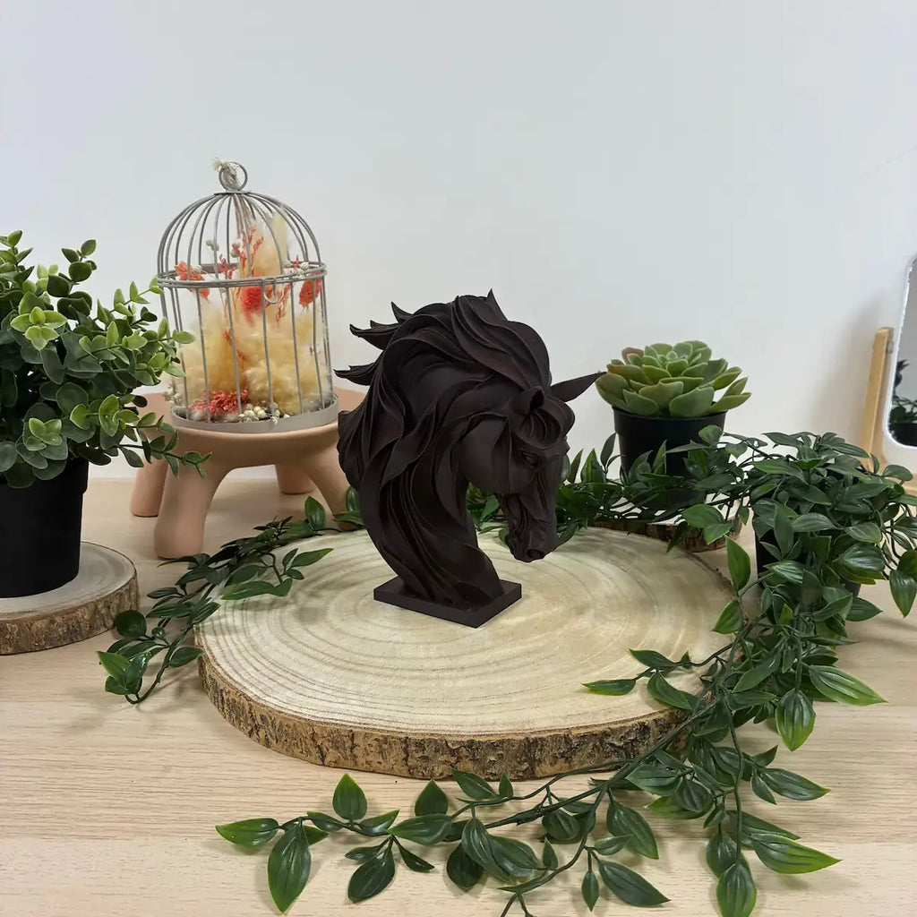 Tête Cheval Au Vent imprimé en 3D | Figurine 3D - POMM Créations