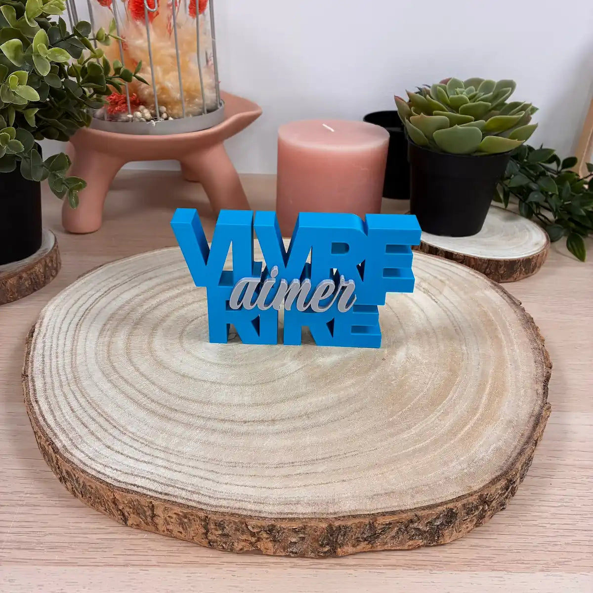 Mot Déco "Vivre Aimer Rire" imprimé en 3D | Décoration 3D - POMM Créations